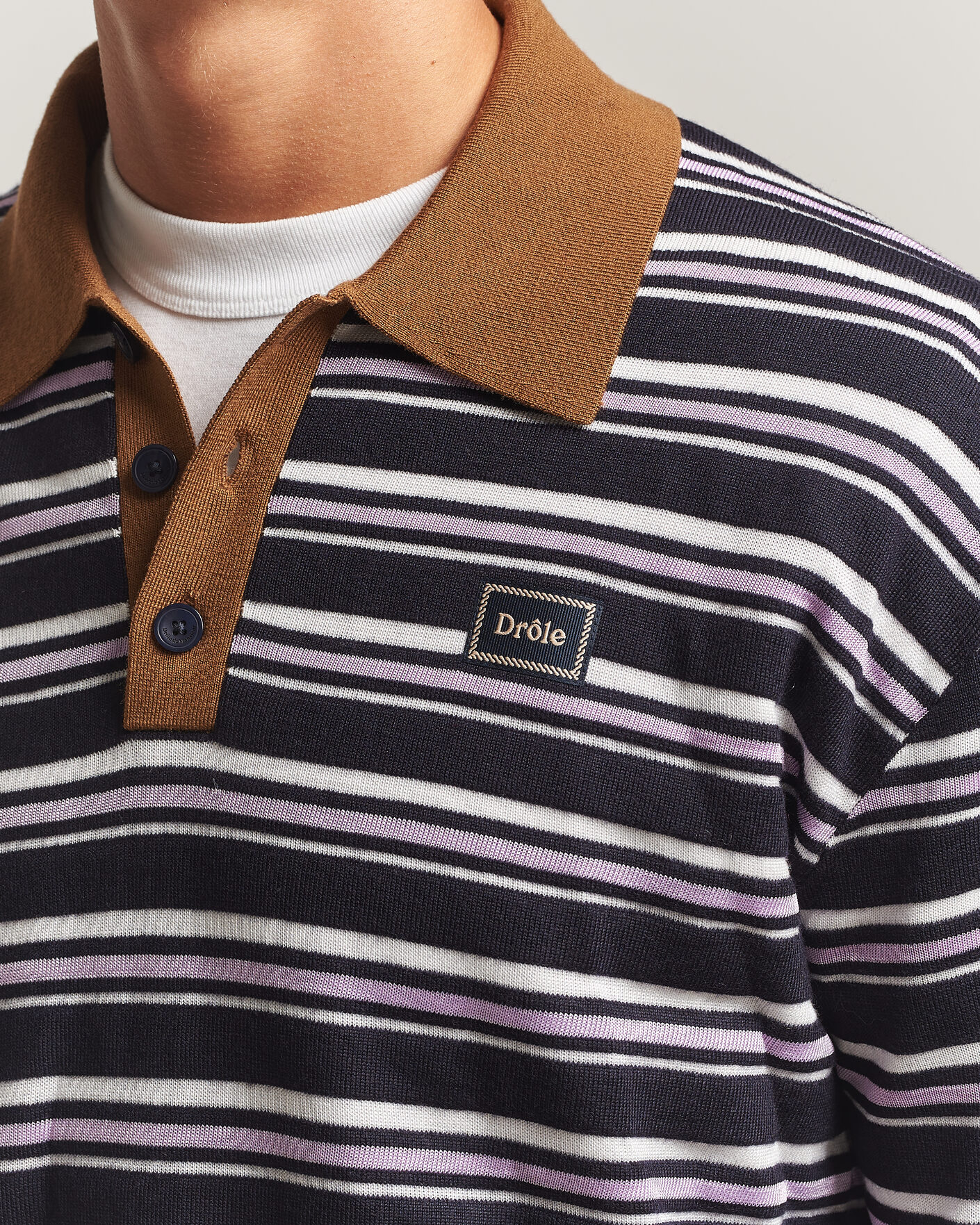 Herren | Pullover | Drôle de Monsieur | Striped Knitted Rugger Navy Multi