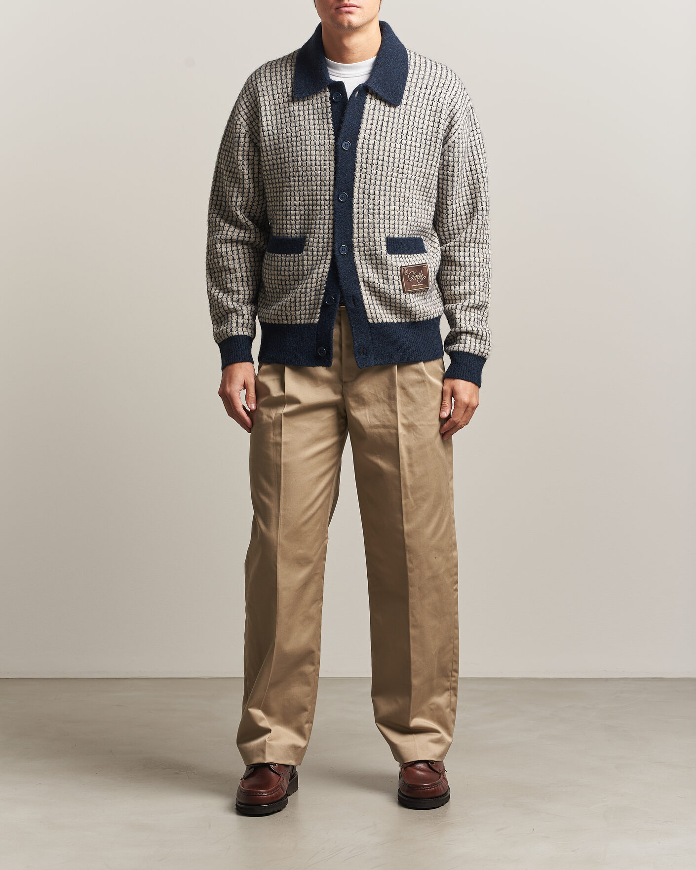 Herren | Pullover | Drôle de Monsieur | Waffle Knitted Cardigan Navy