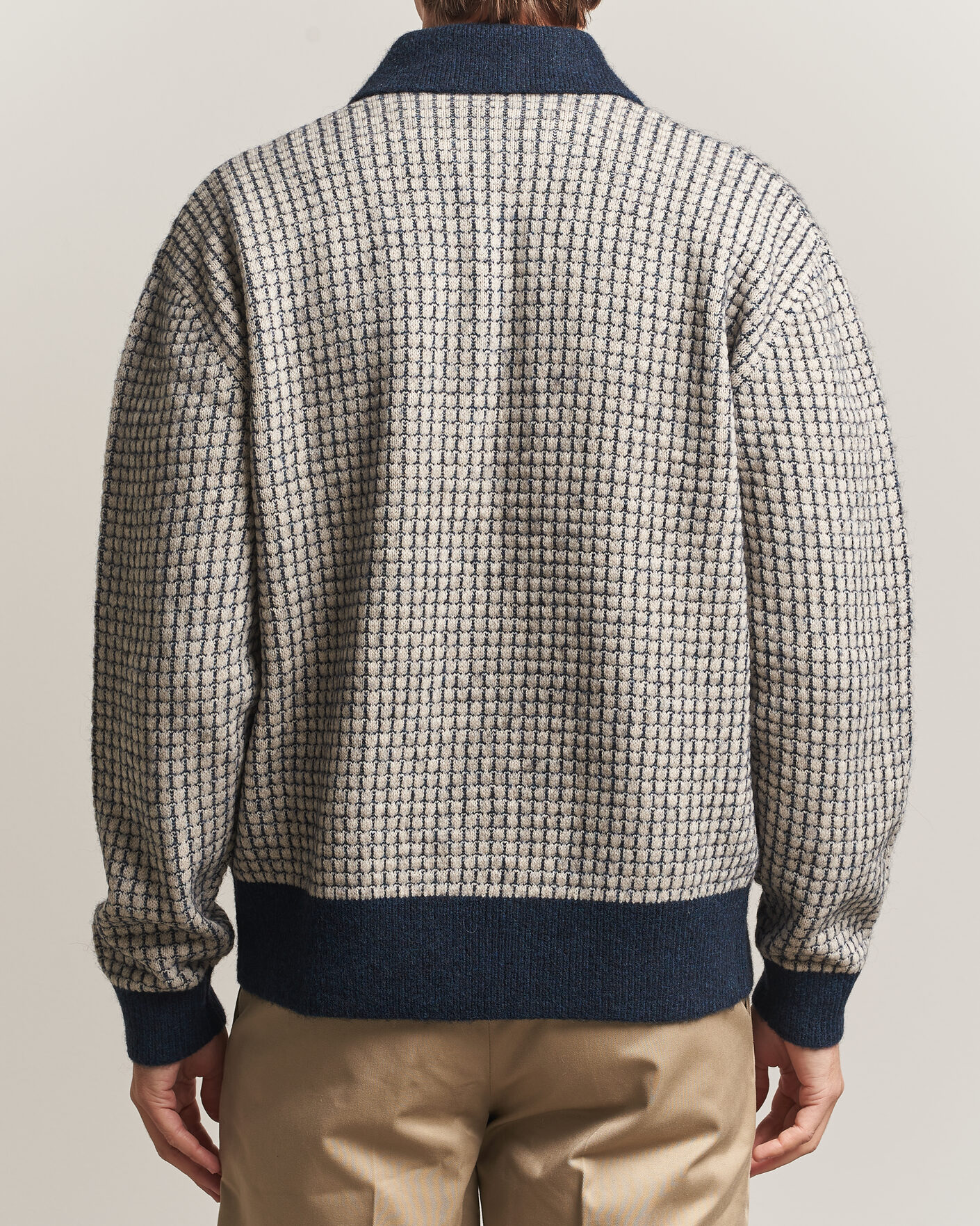 Herren | Pullover | Drôle de Monsieur | Waffle Knitted Cardigan Navy
