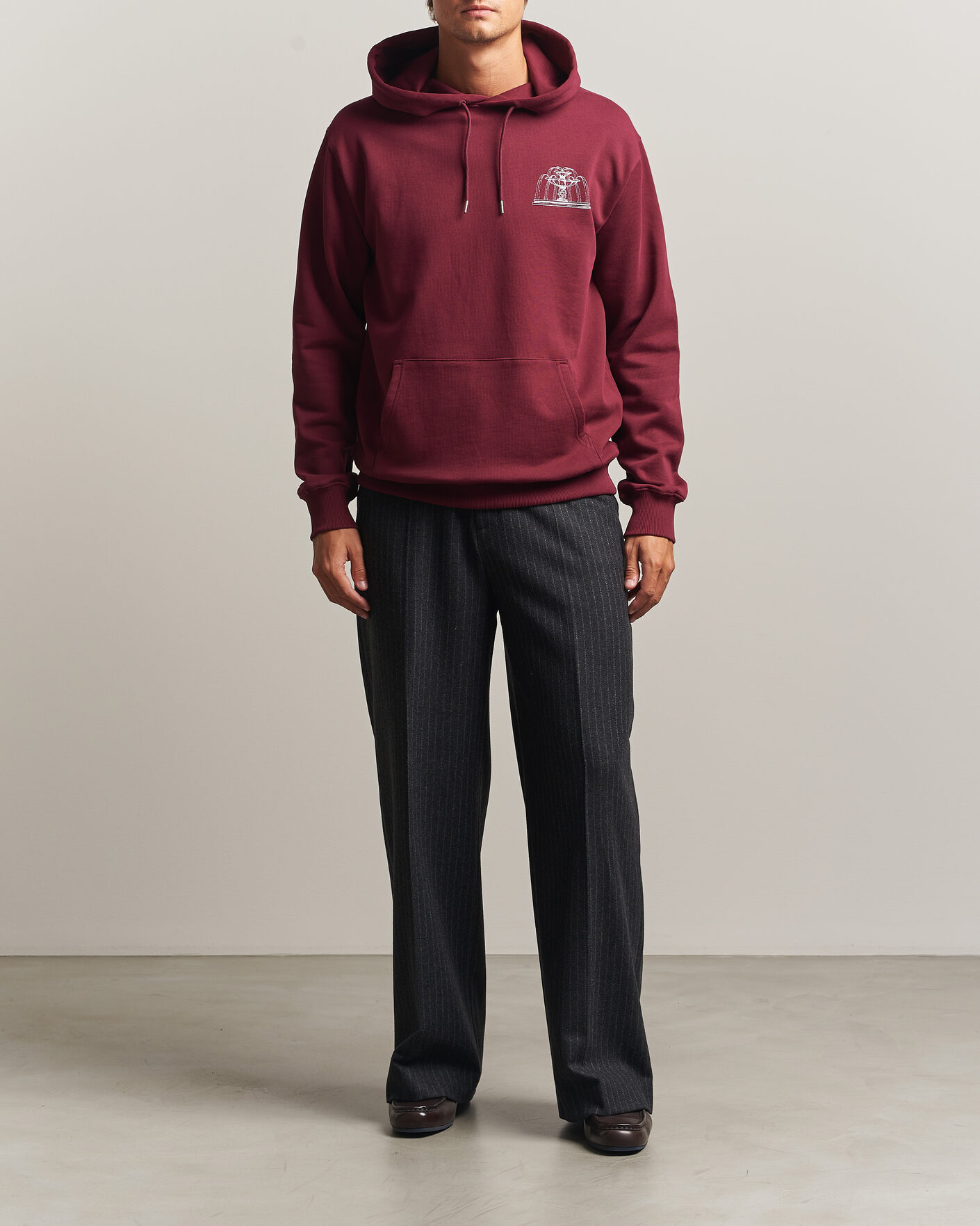 Herren | Pullover | Drôle de Monsieur | Fountain Printed Hoodie Burgundy