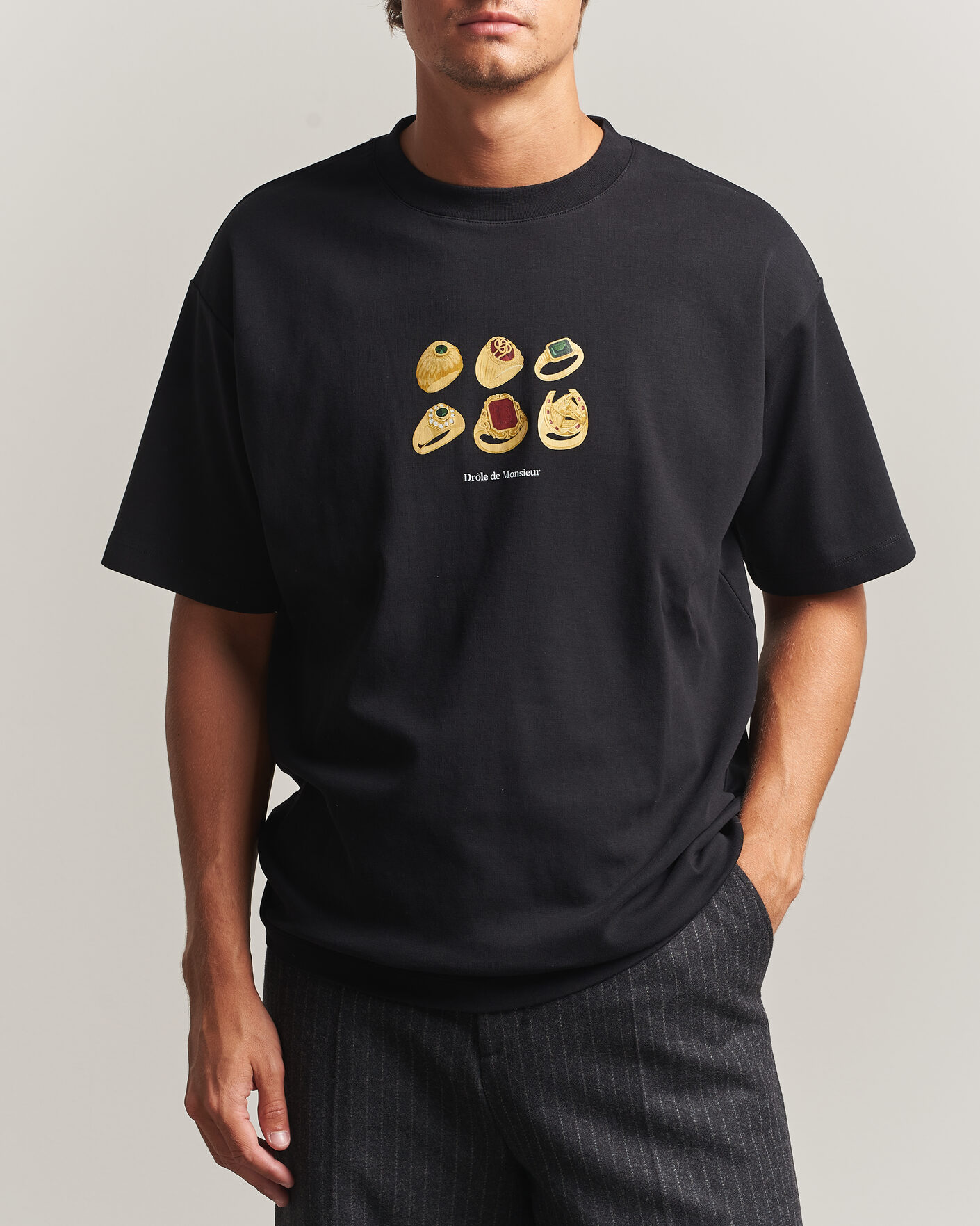 Herren | T-Shirts | Drôle de Monsieur | Rings T-Shirt Black