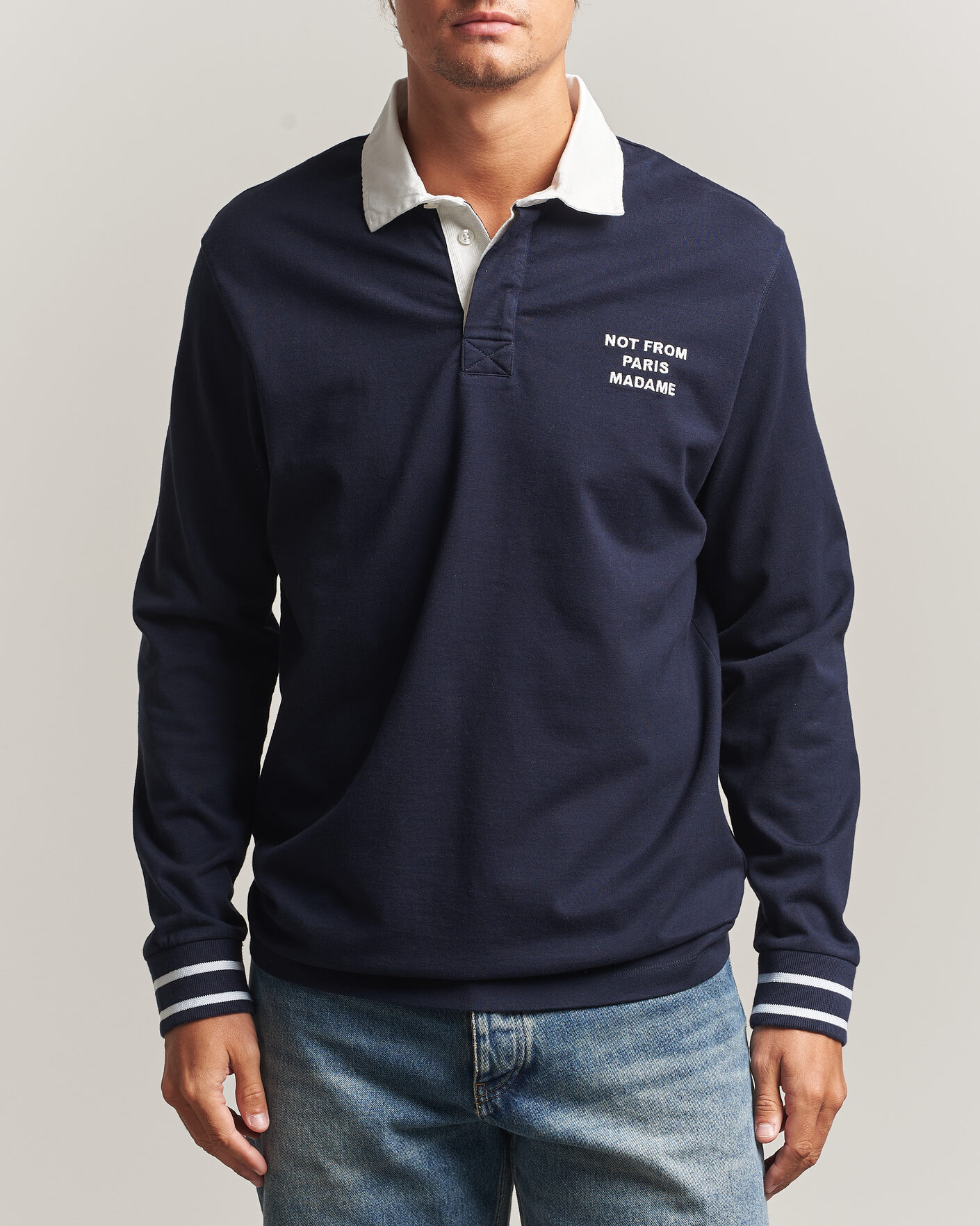 Herren | Pullover | Drôle de Monsieur | Slogan Rugger Navy
