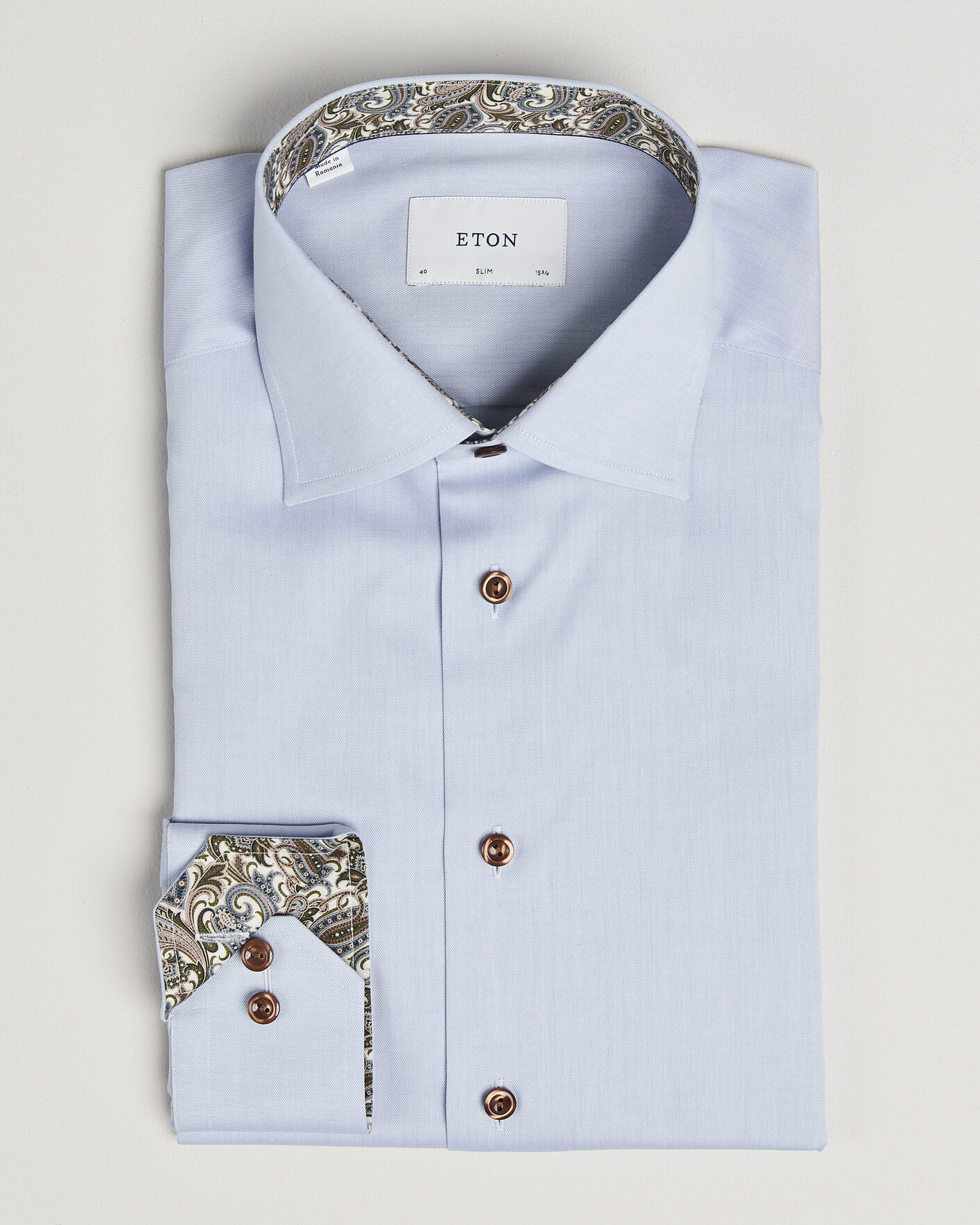 Herren | Hemden | Eton | Slim Fit Signature Twill Contrast Shirt Light Blue