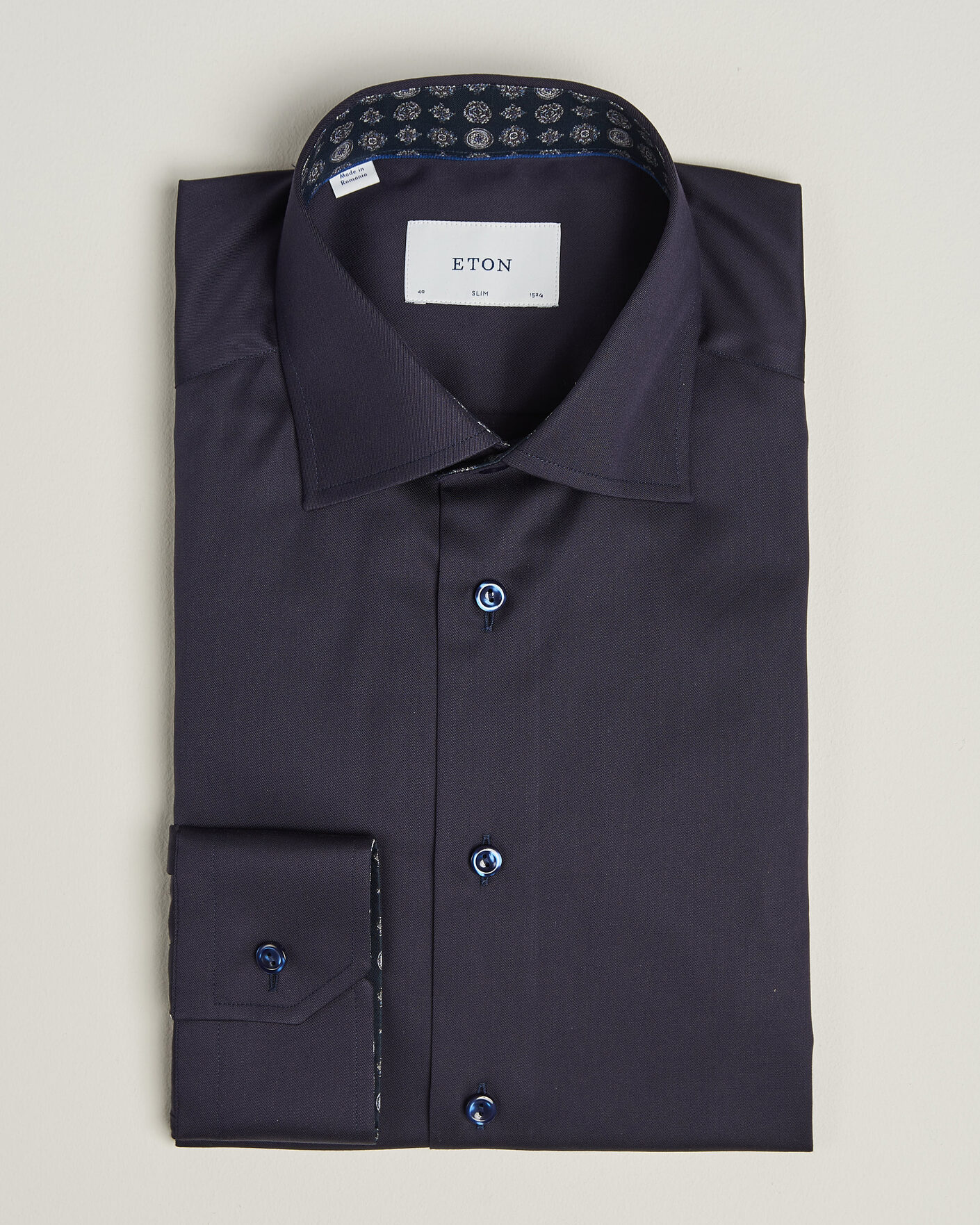 Herren | Hemden | Eton | Slim Fit Signature Twill Contrast Shirt Navy Blue