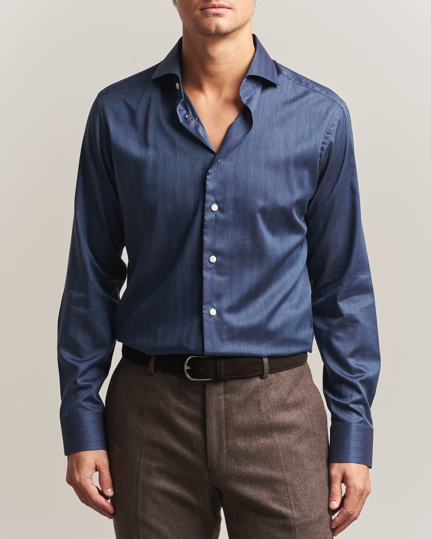 Herren | Hemden | Eton | Slim Fit Signature Flannel Shirt Dark Blue