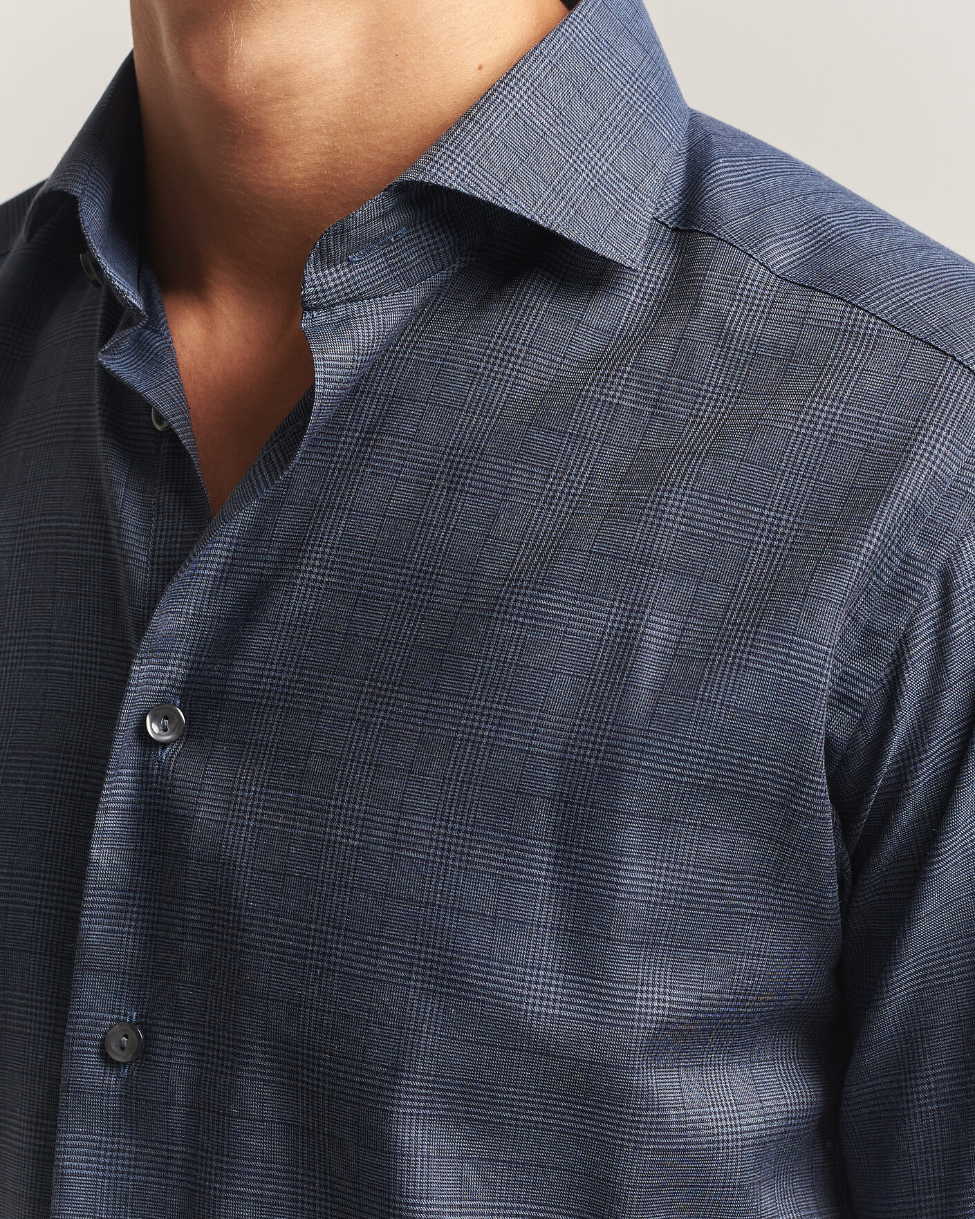 Herren | Hemden | Eton | Slim Fit Signature Flannel Checked Shirt Dark Blue