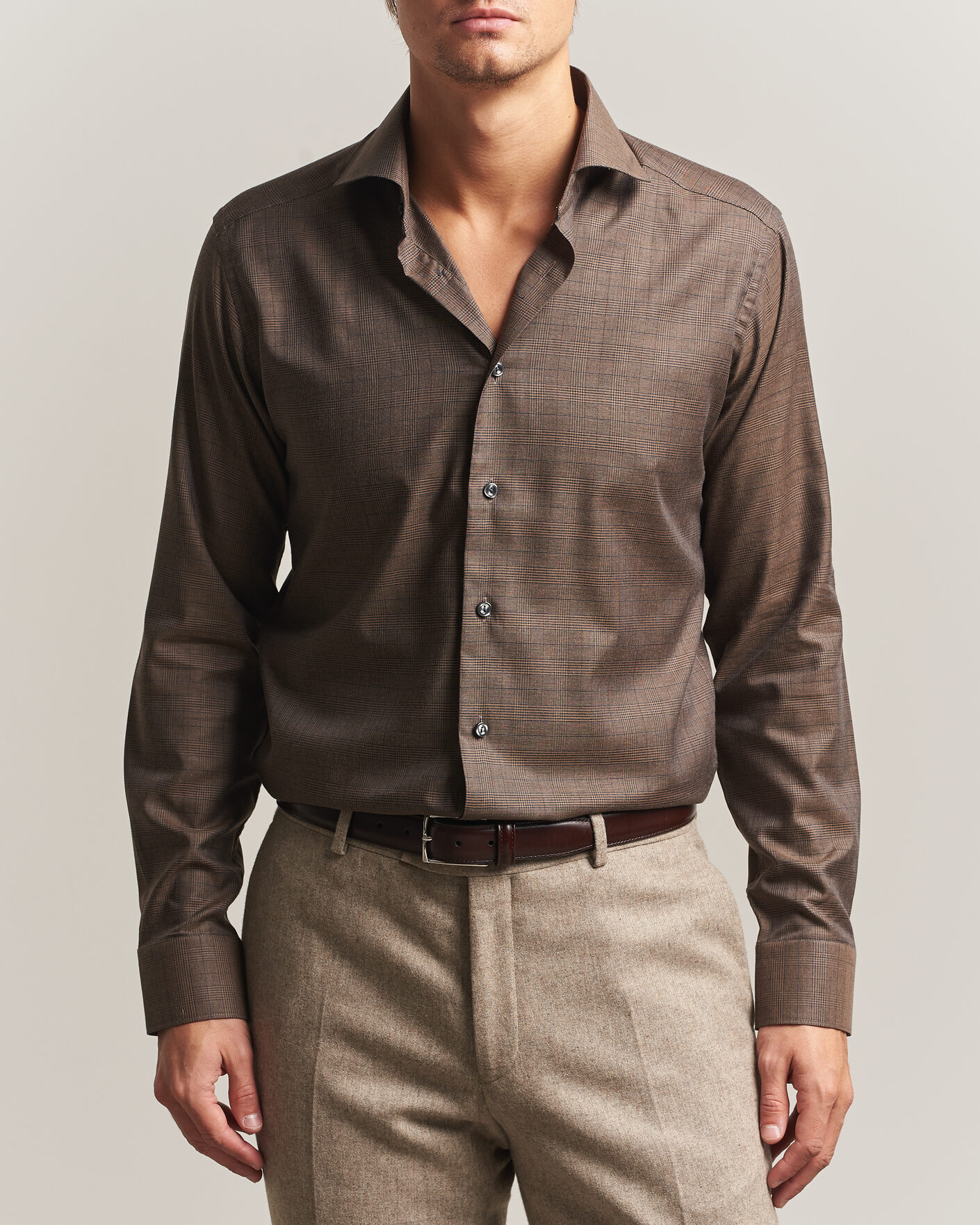 Herren | Hemden | Eton | Slim Fit Signature Flannel Checked Shirt Dark Brown