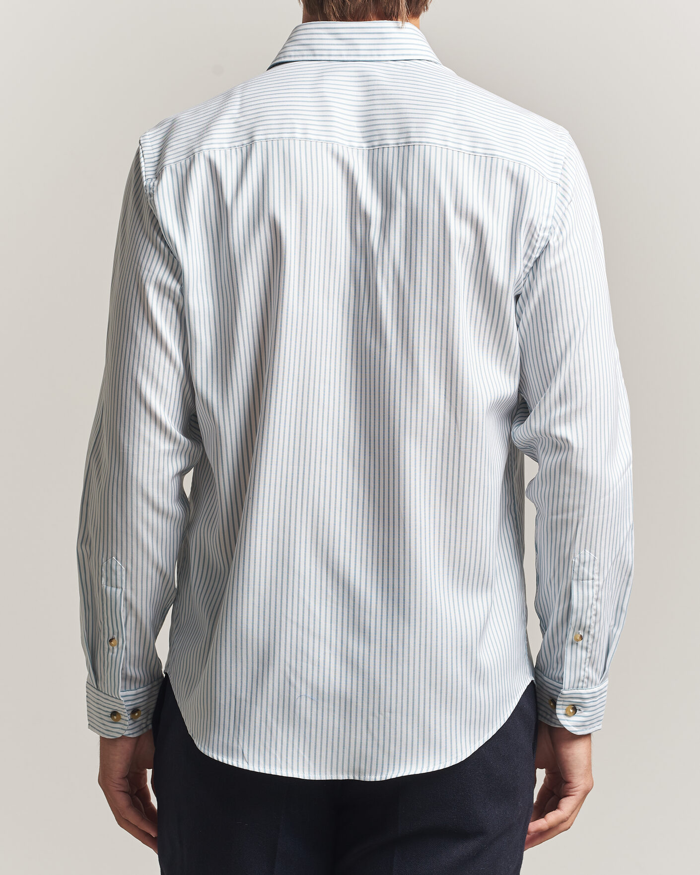 Herren | Hemden | Eton | Casual Fit Signature Oxford Striped Shirt Mid Blue