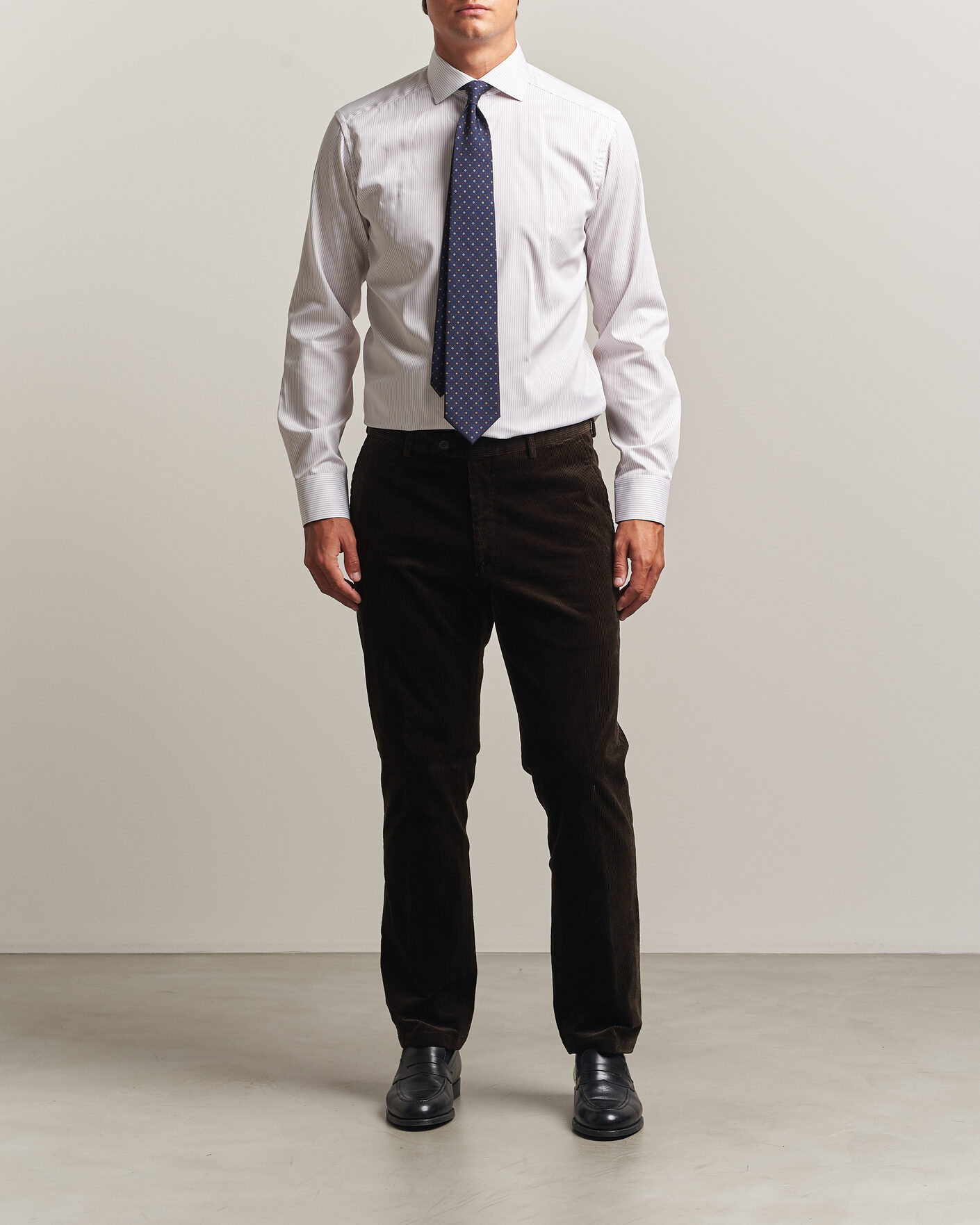 Herren | Hemden | Eton | Slim Fit Fine Twill Striped Shirt Orange