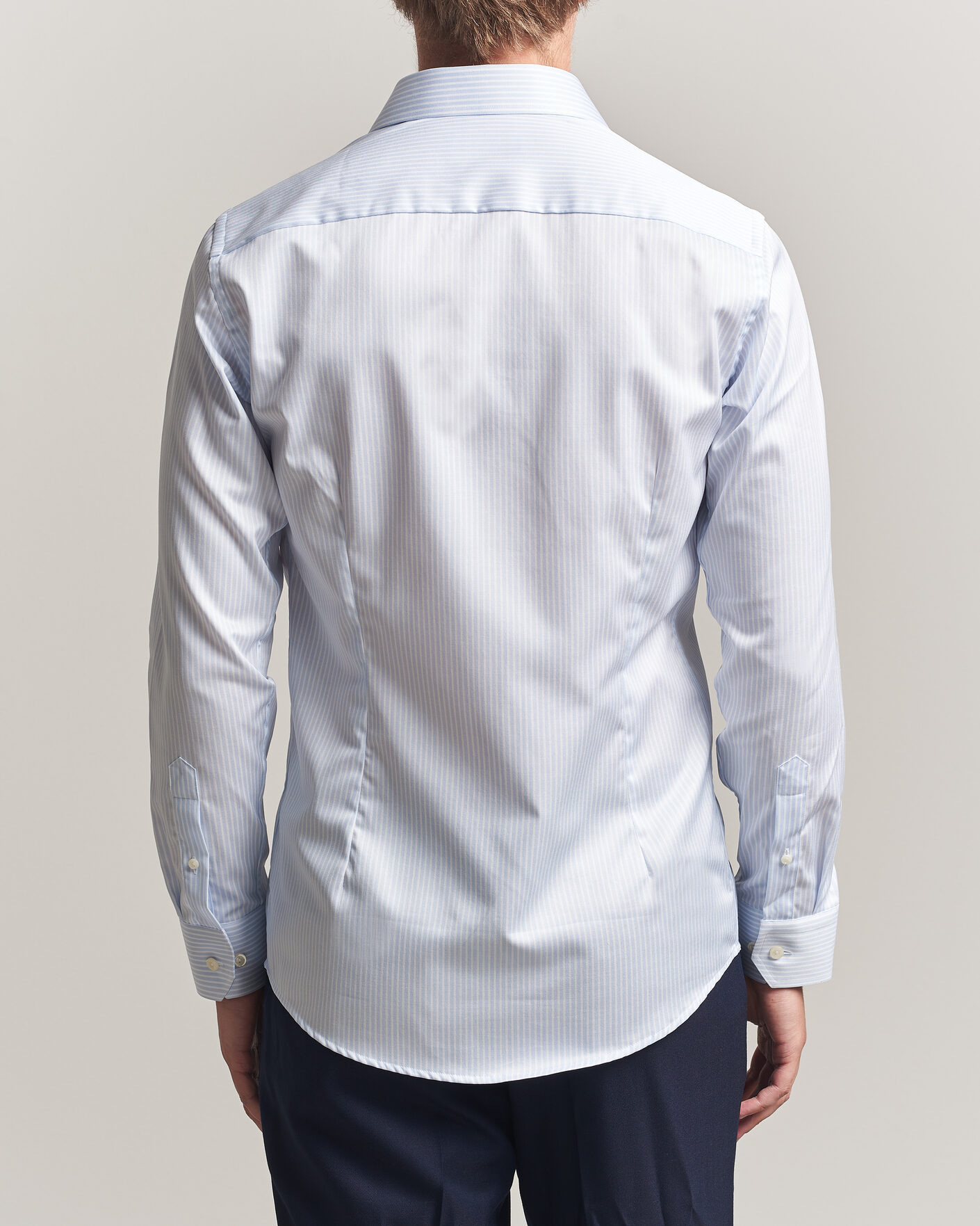 Herren | Hemden | Eton | Slim Fit Signature Twill Striped Shirt Light Blue