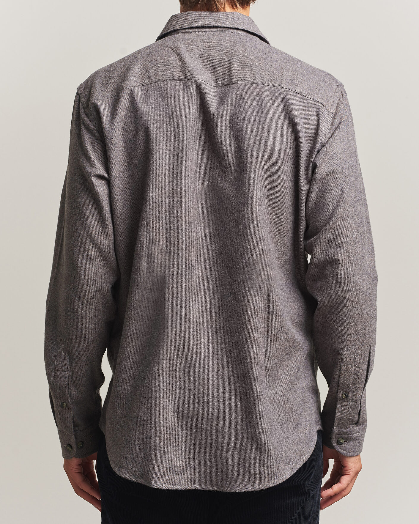 Herren | Hemden | Eton | Casual Fit One Piece Collar Flannel Shirt Dark Brown