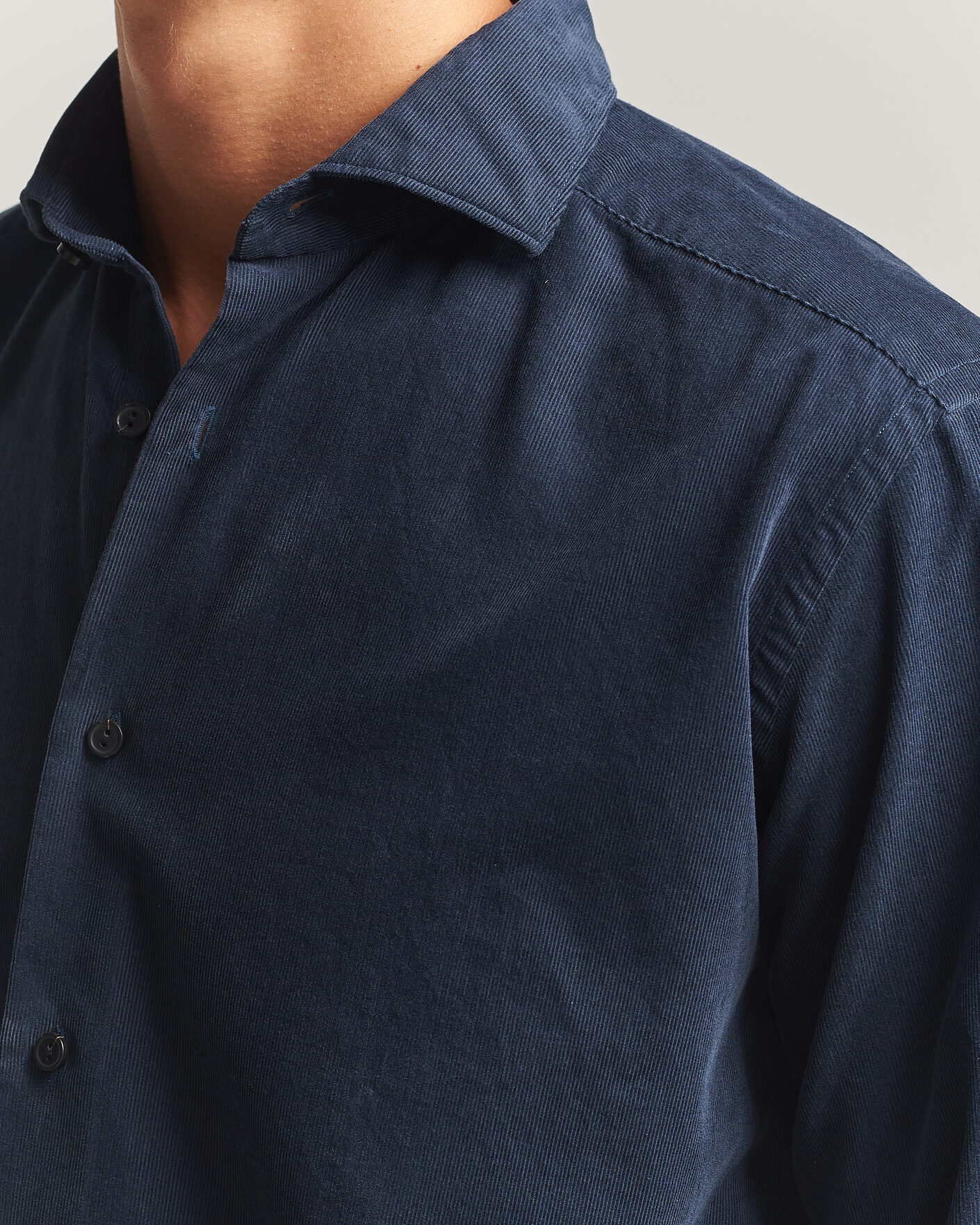 Herren | Hemden | Eton | Casual Fit Corduroy Shirt Navy Blue