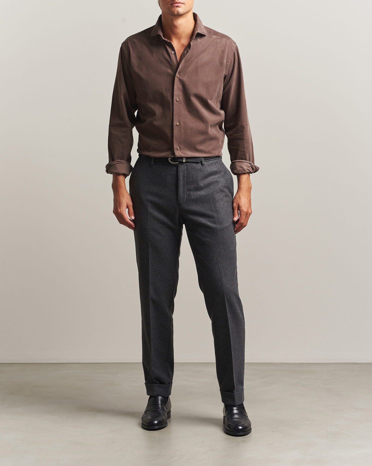 Herren | Hemden | Eton | Casual Fit Corduroy Shirt Dark Brown