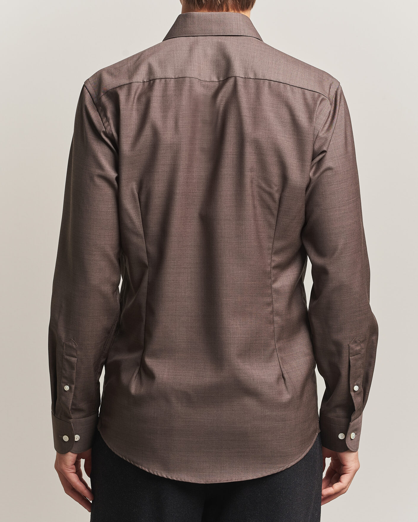 Herren | Hemden | Eton | Slim Fit Merino Shirt Brown