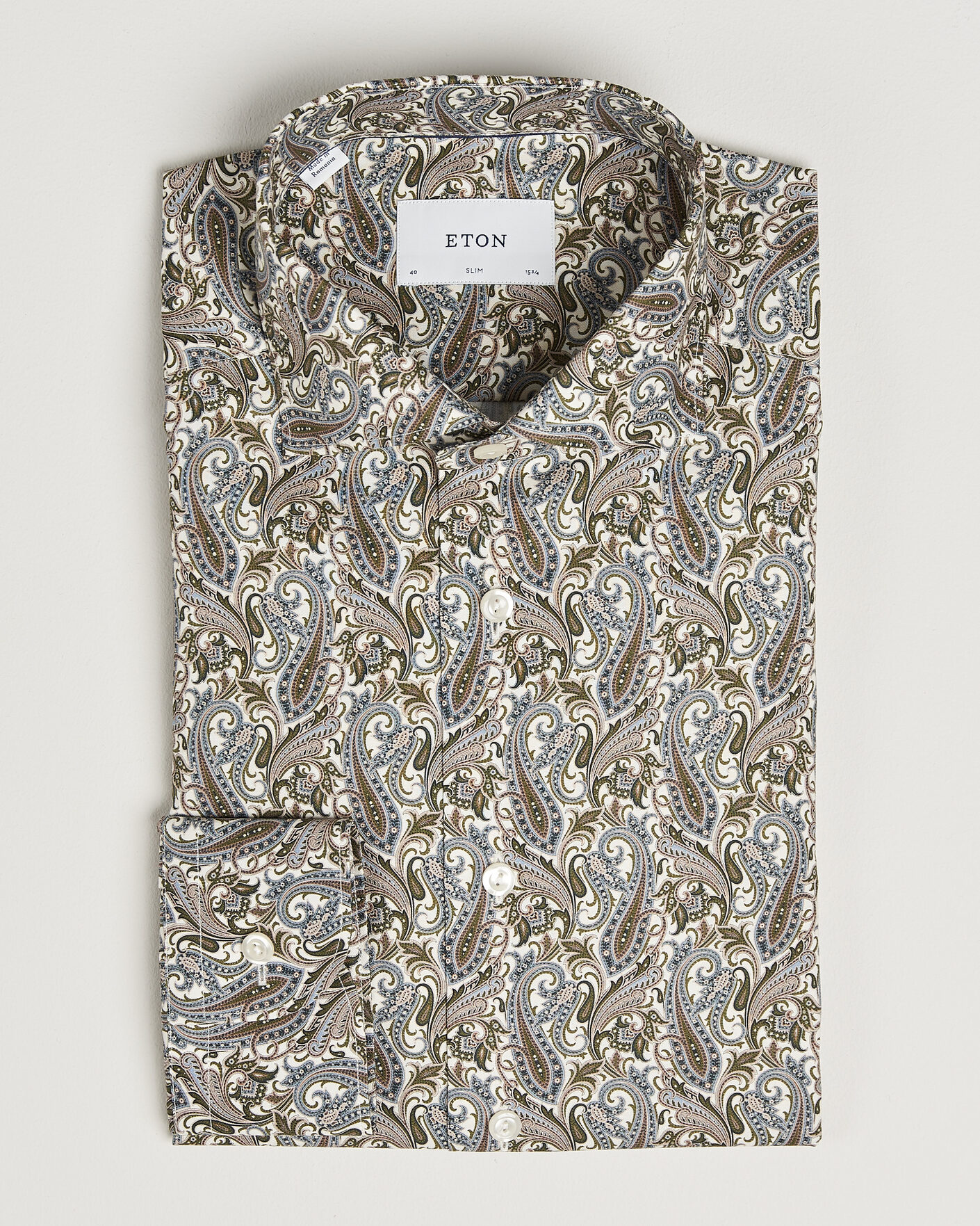 Herren | Hemden | Eton | Slim Fit Signature Twill Printed Shirt Green Multi