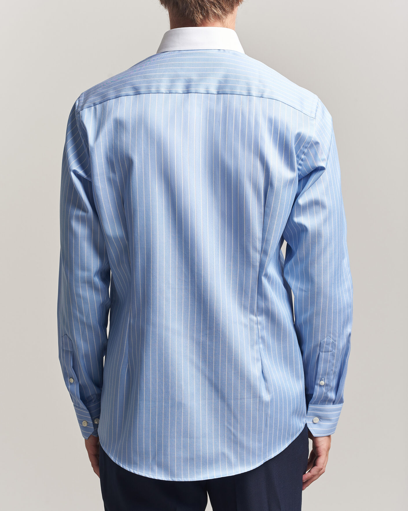 Herren | Hemden | Eton | Slim Fit Signature Twill Striped Shirt Mid Blue