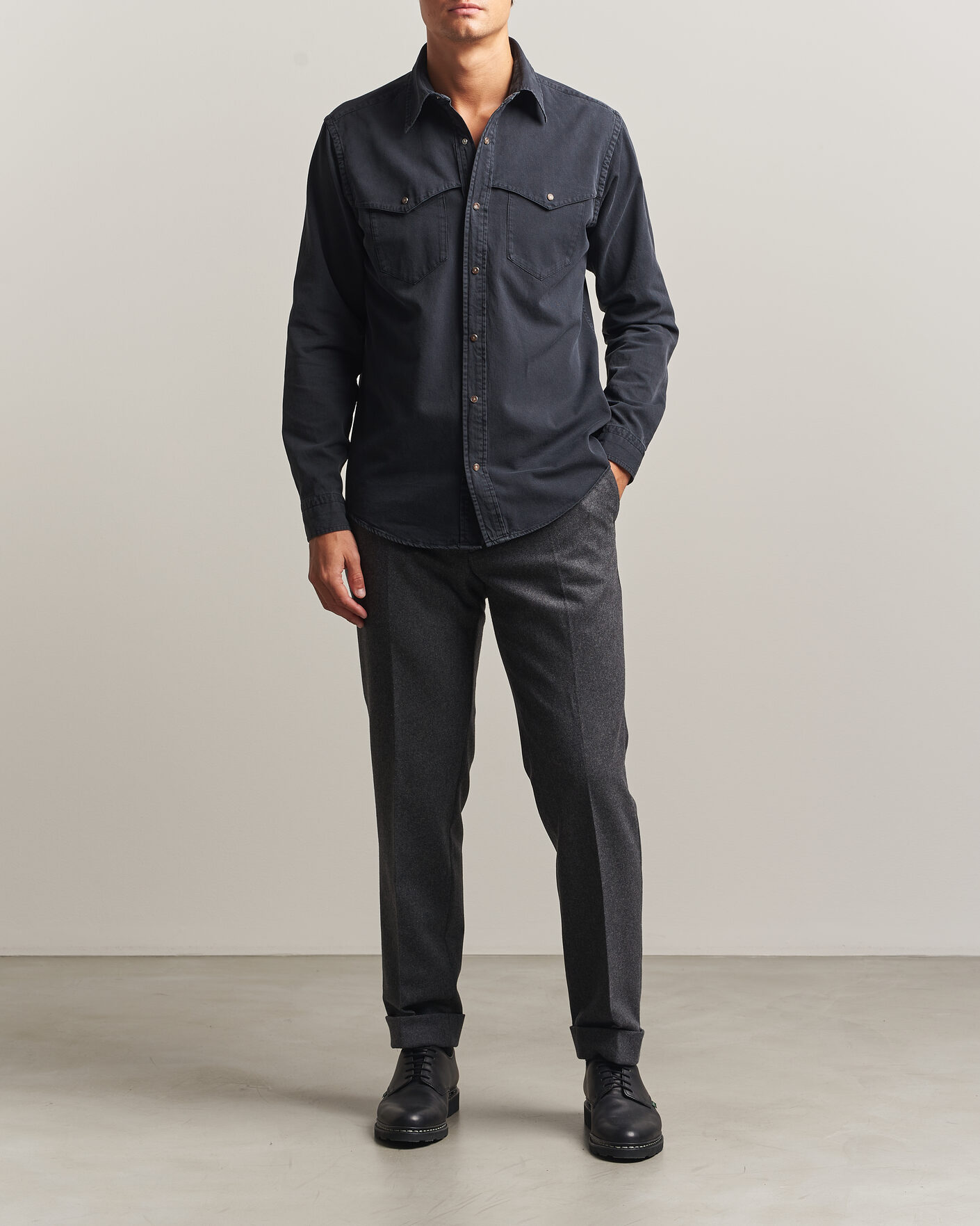 Herren | Hemden | Eton | Indigo Western Shirt Black