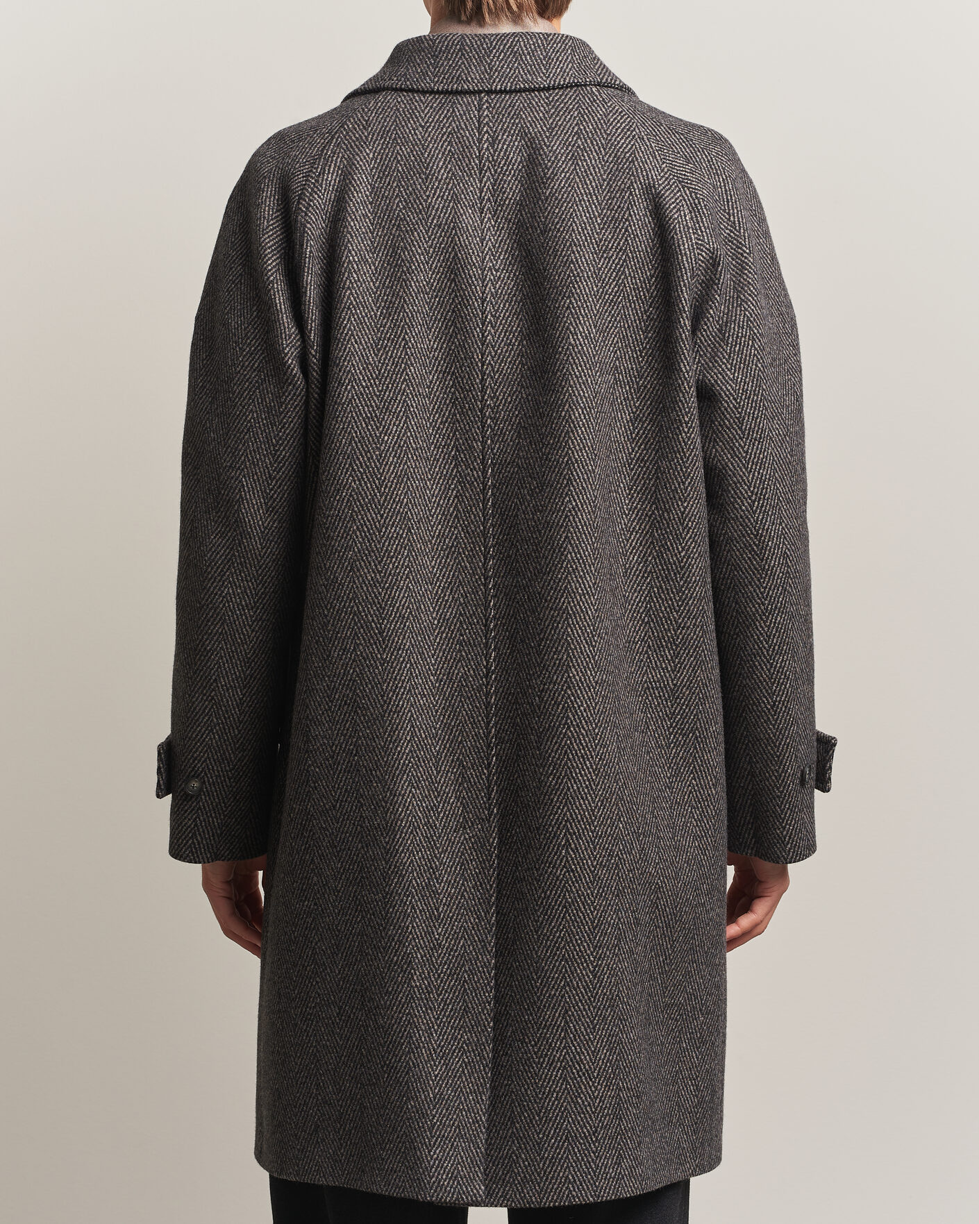 Herren | Jacken | Eton | Wool/Cashmere Herringbone Raglan Coat Dark Brown