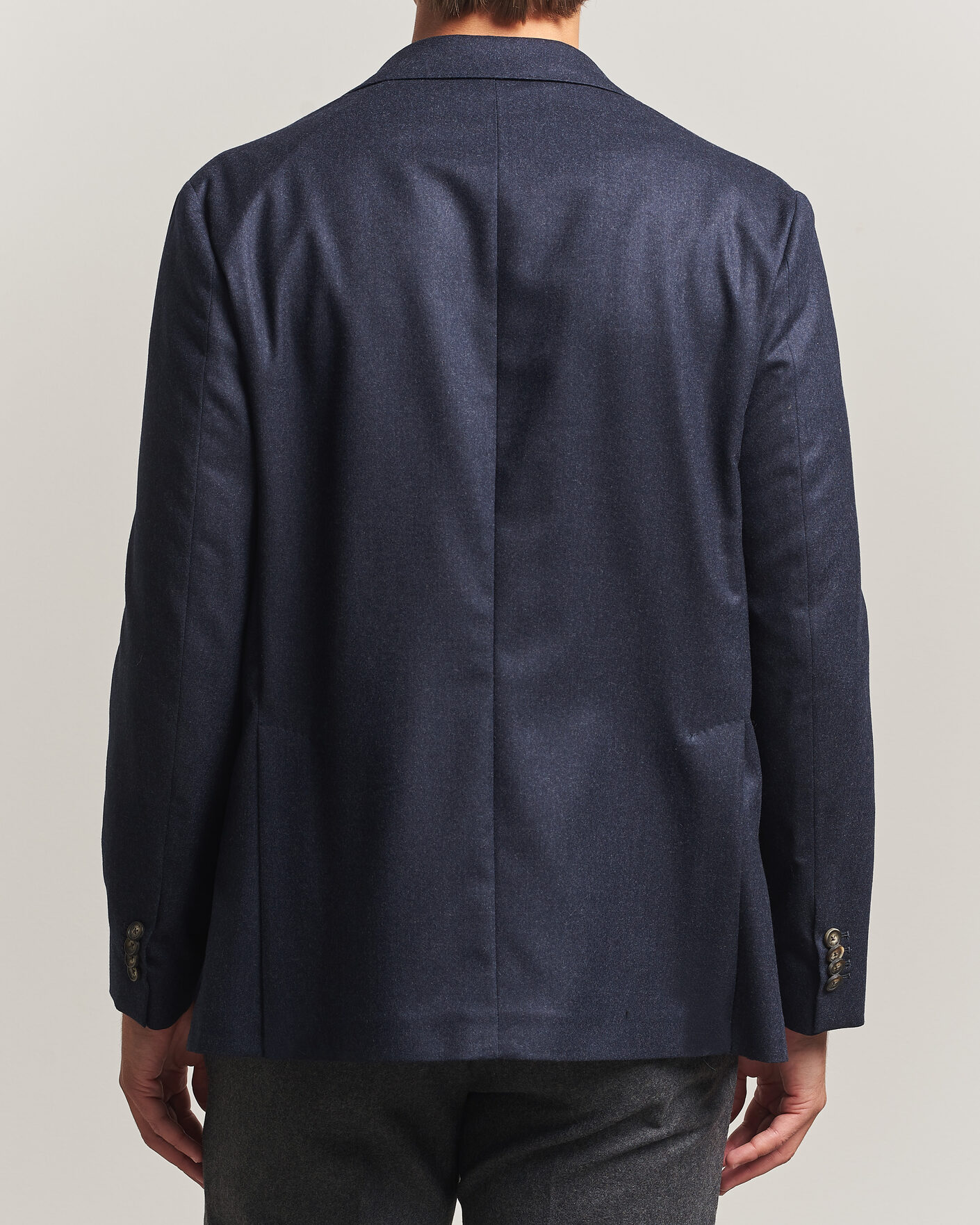 Herren | Sakkos | Eton | Wool Flannel Soft Jacket Navy Blue