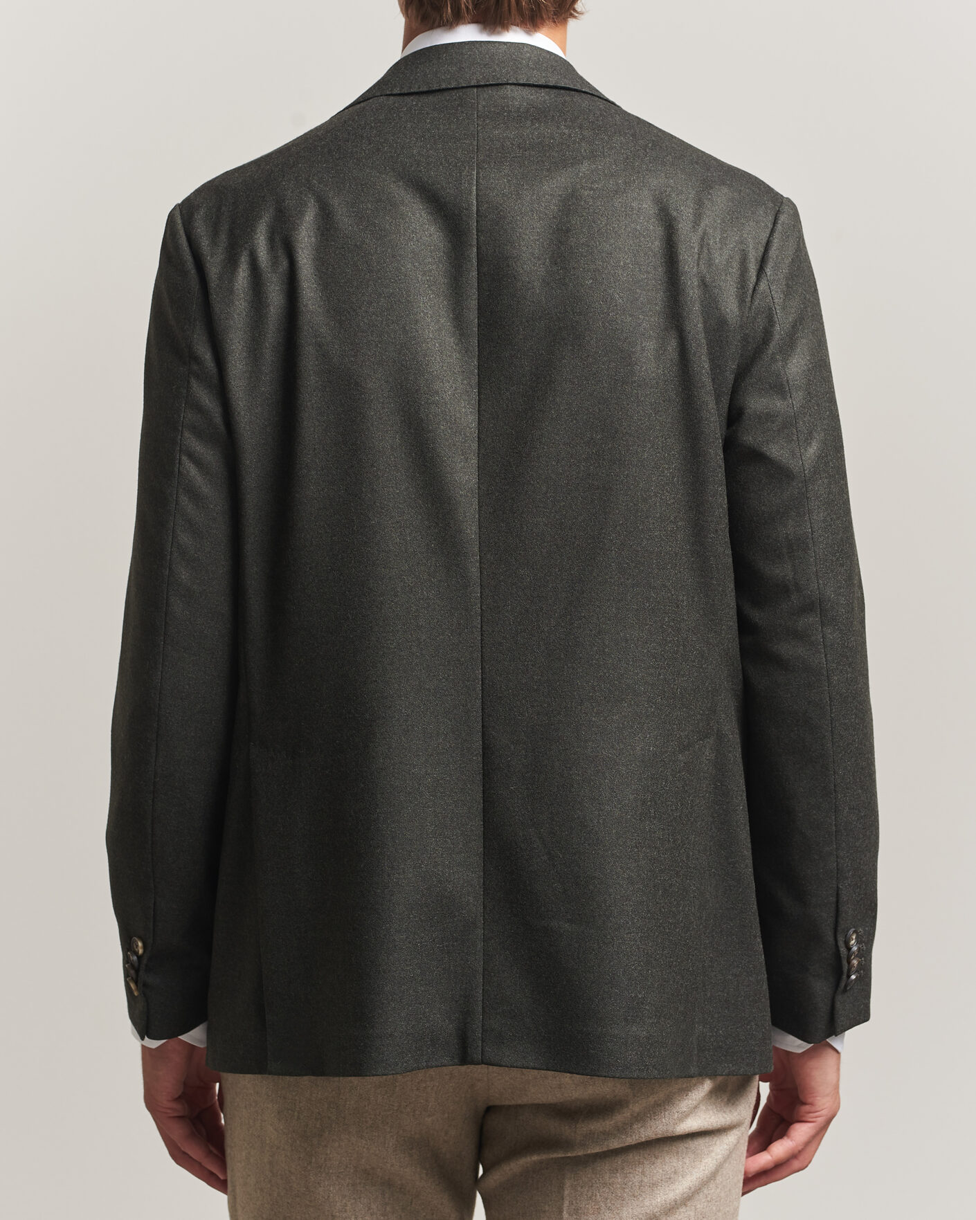 Herren | Sakkos | Eton | Wool Flannel Soft Jacket Dark Green