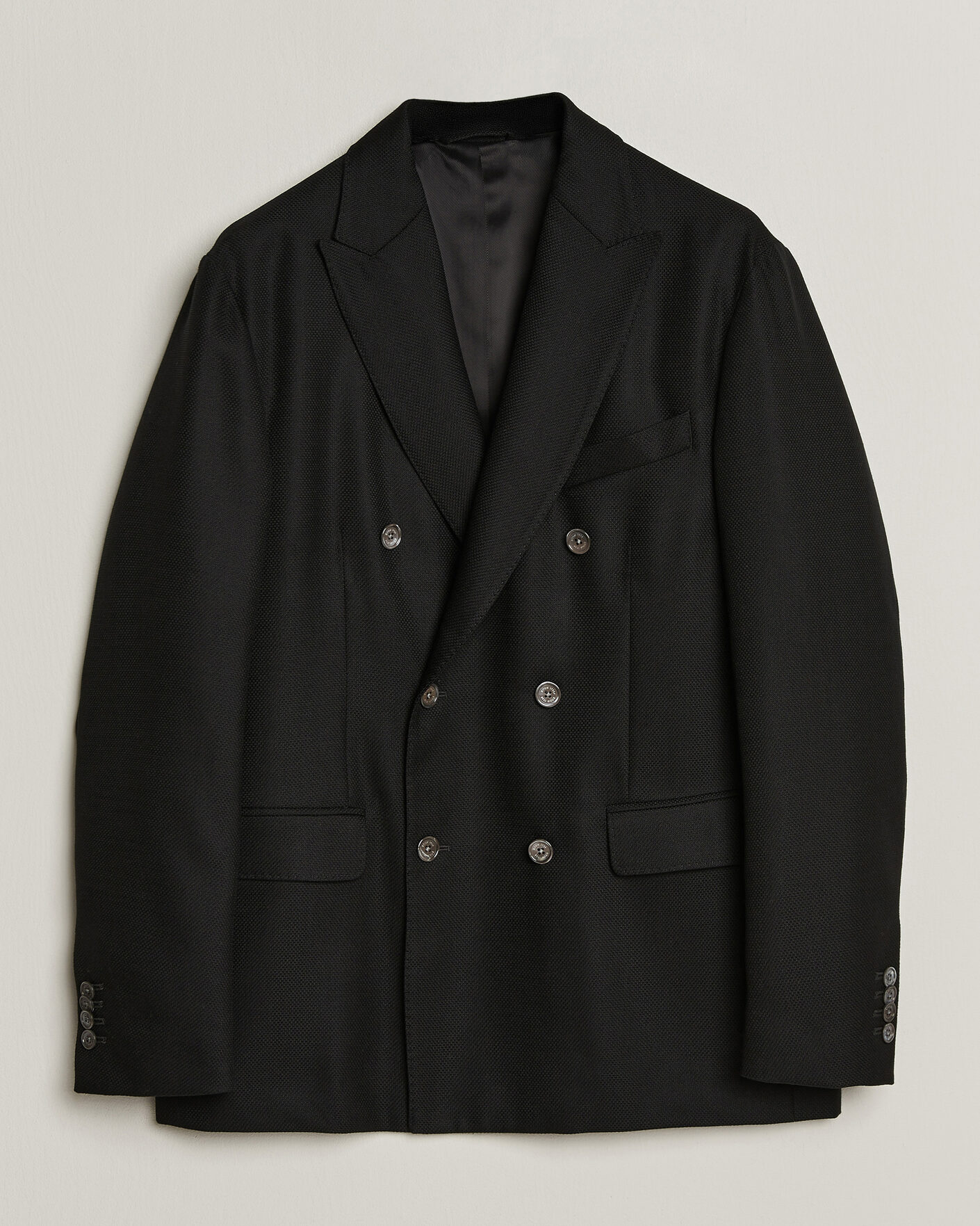 Herren | Sakkos | Eton | Double Breasted Hopsack Soft jacket Black