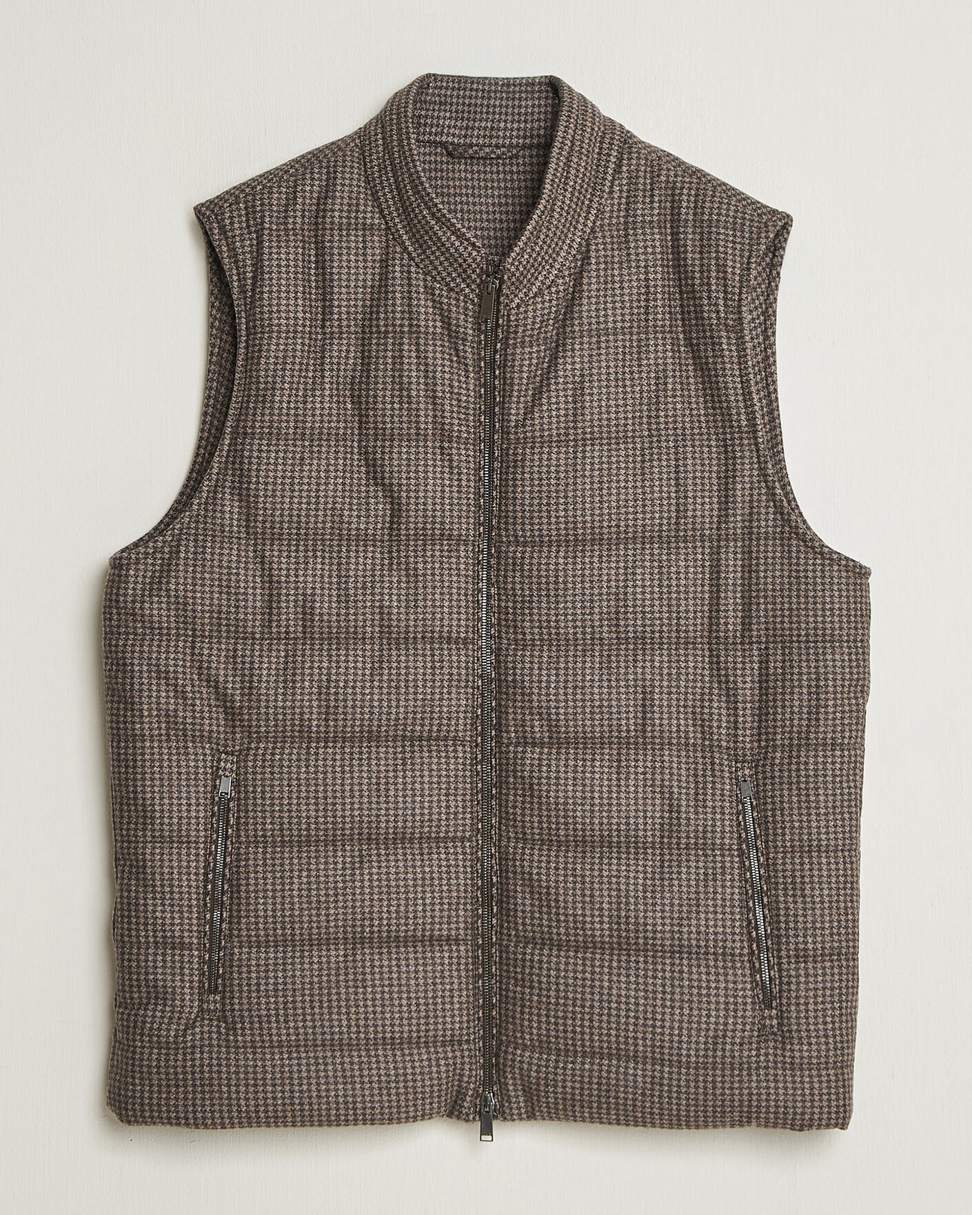Herren | Westen | Eton | Wool/Cashmere Padded Vest Brown