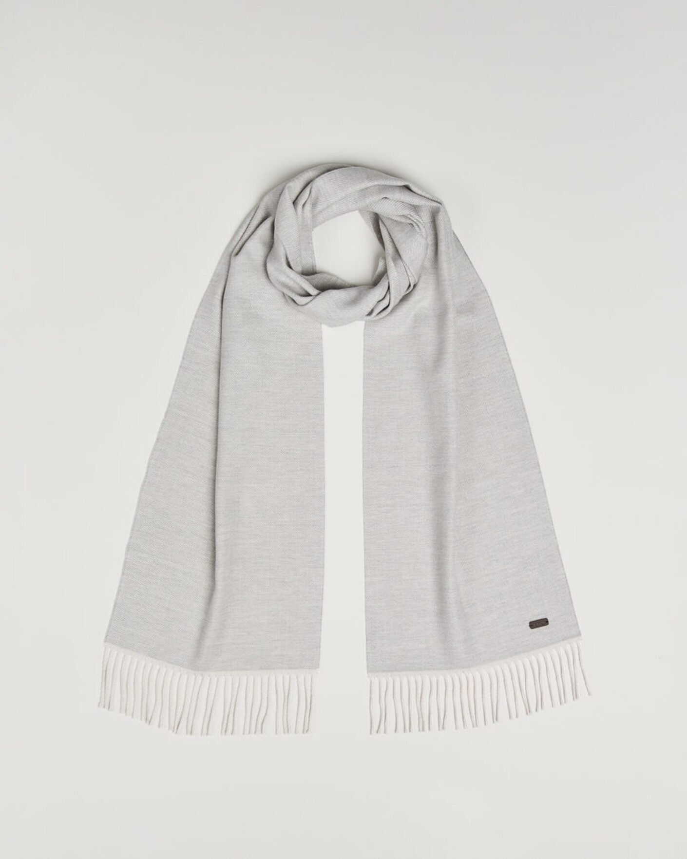 Herren | Schals | Eton | Twill Merino Wool Scarf Light Grey
