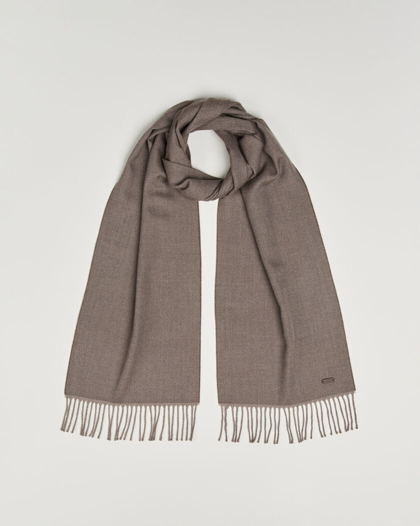 Herren | Schals | Eton | Twill Merino Wool Scarf Brown