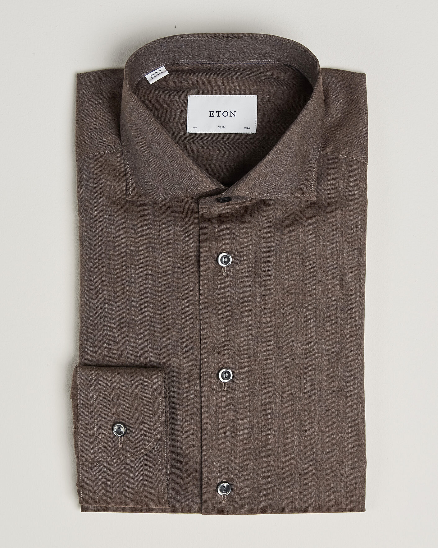 Herren | Hemden | Eton | Slim Fit Signature Flannel Shirt Brown