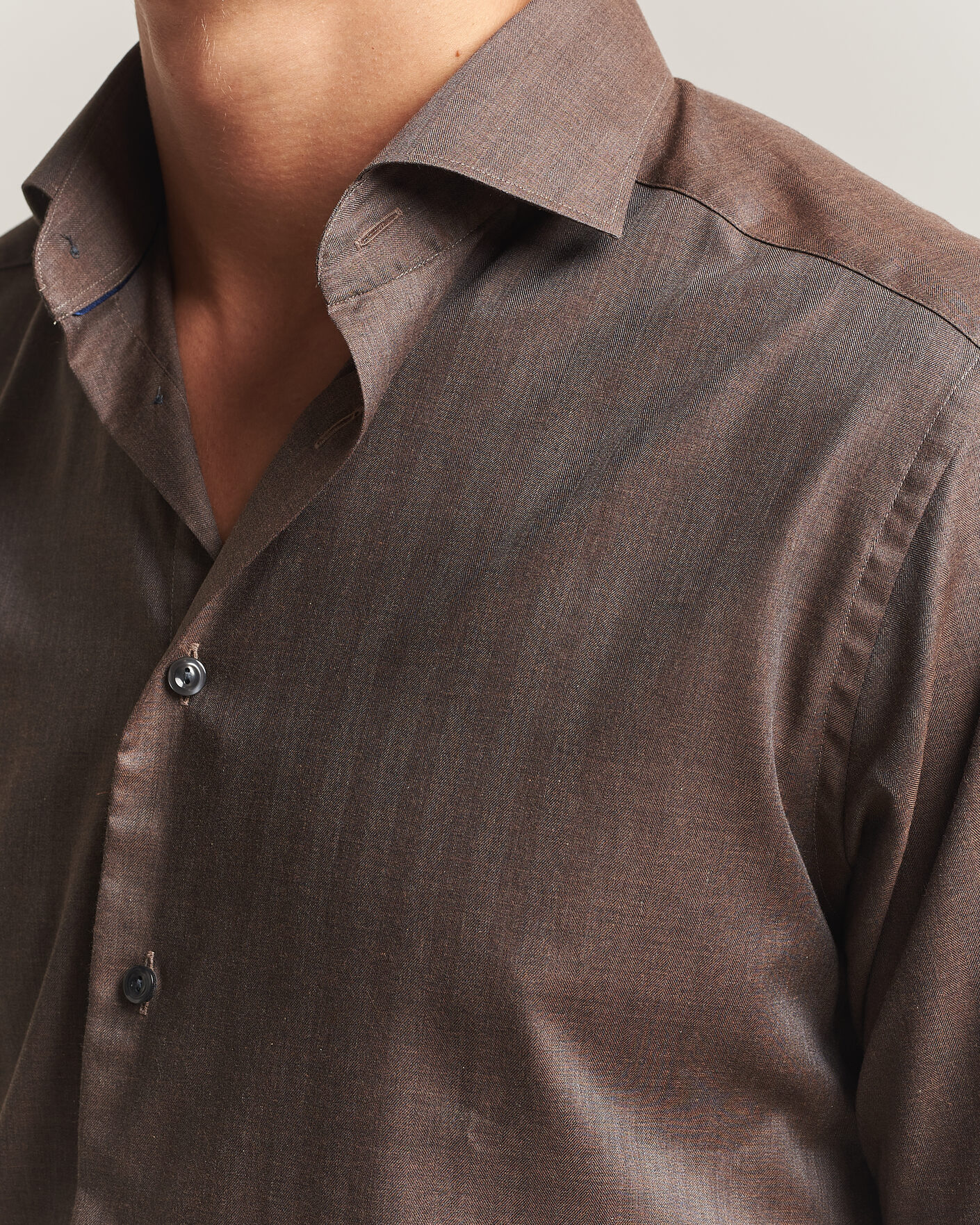 Herren | Hemden | Eton | Slim Fit Signature Flannel Shirt Brown