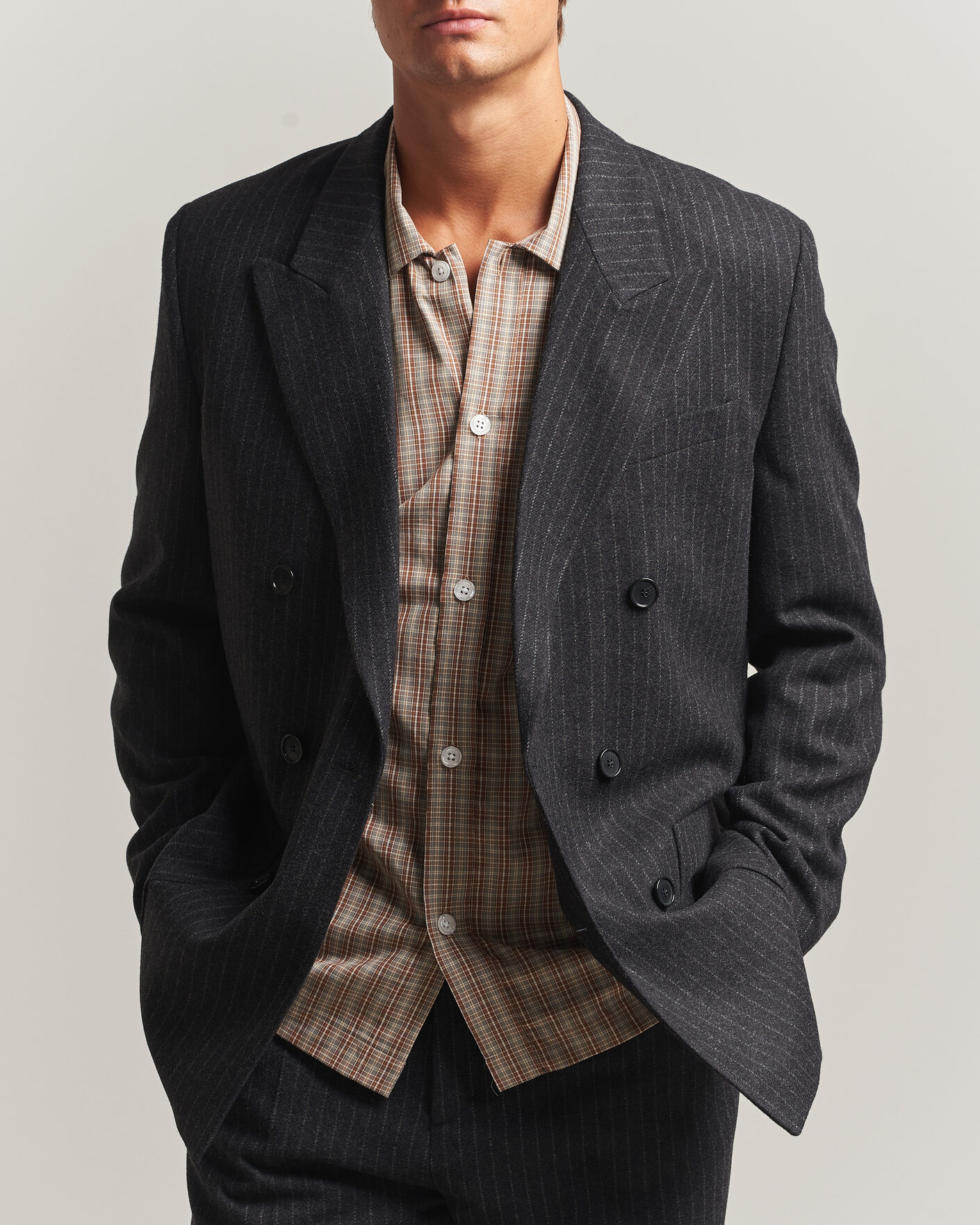 Herren | Sakkos | Filippa K | Michael Wool Flannel Pinstriped Blazer Anthracite