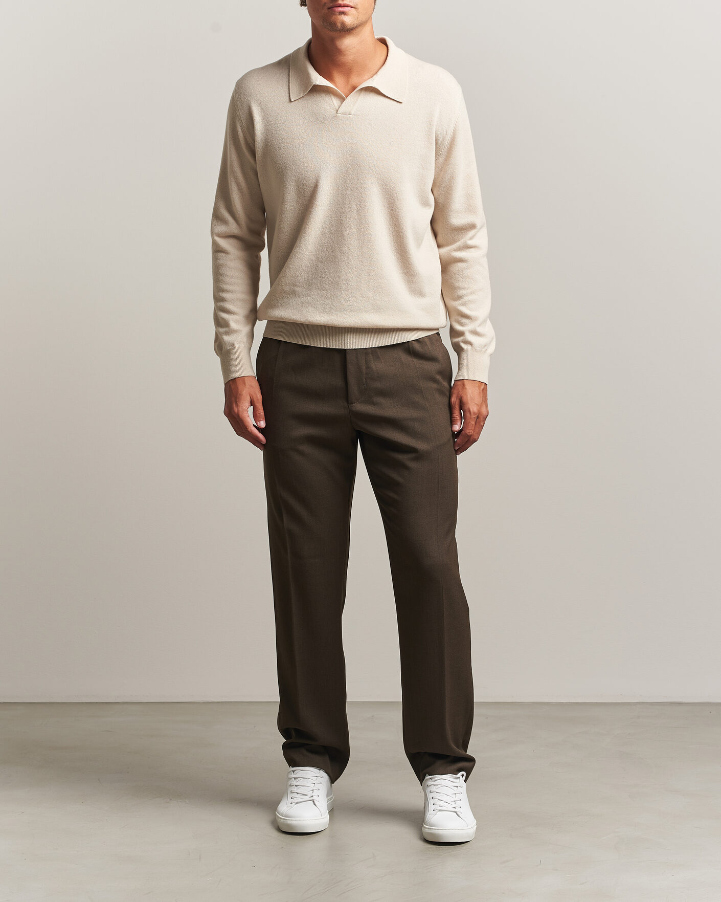 Herren | Hosen | Filippa K | Theo Relaxed Wool Trousers Walnut Brown