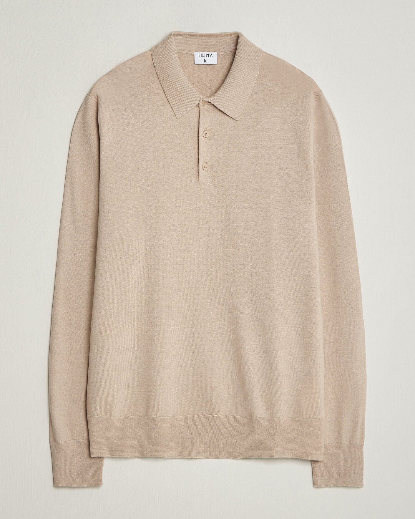 Herren | Pullover | Filippa K | Knitted Polo Shirt Pearl Beige