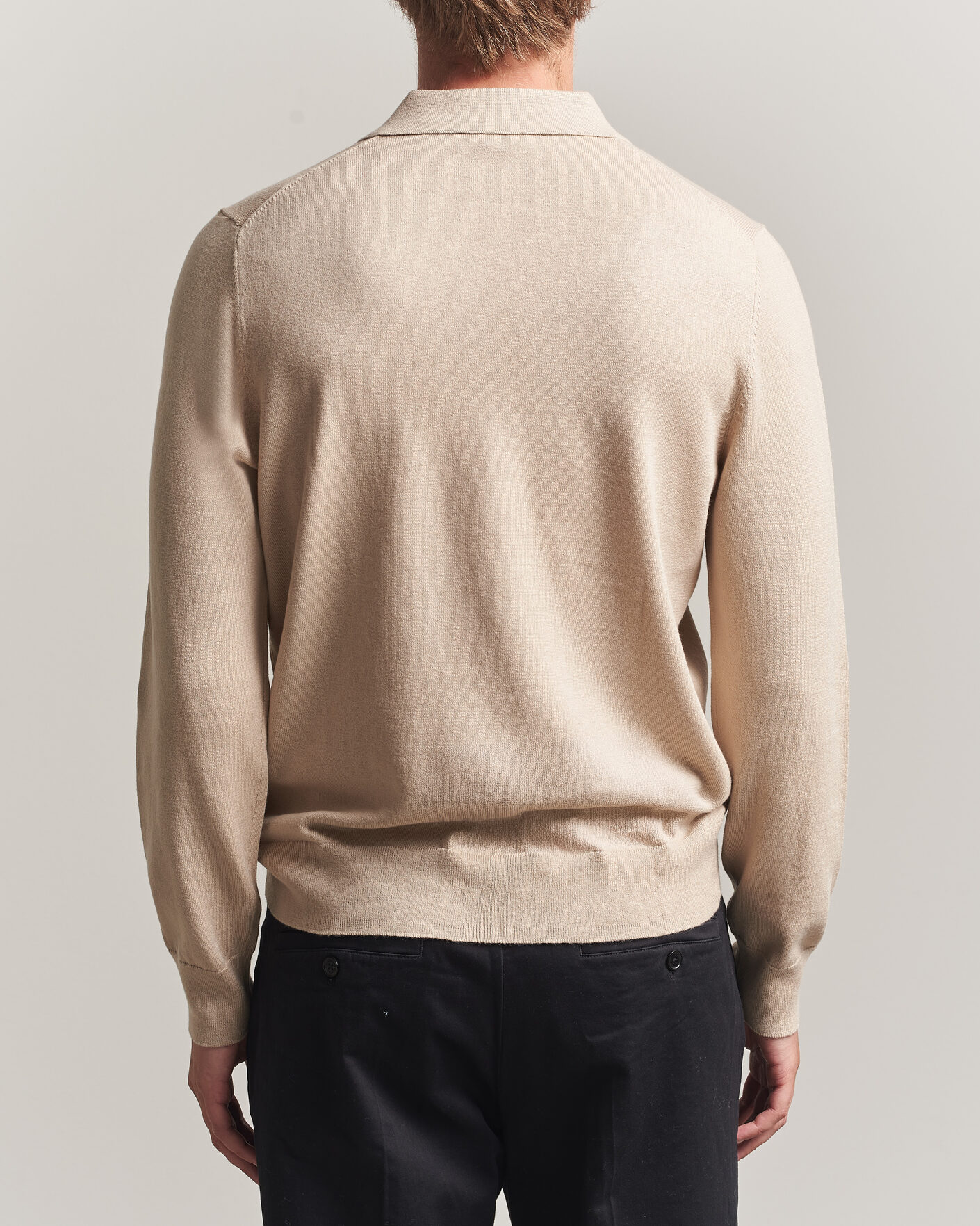 Herren | Pullover | Filippa K | Knitted Polo Shirt Pearl Beige
