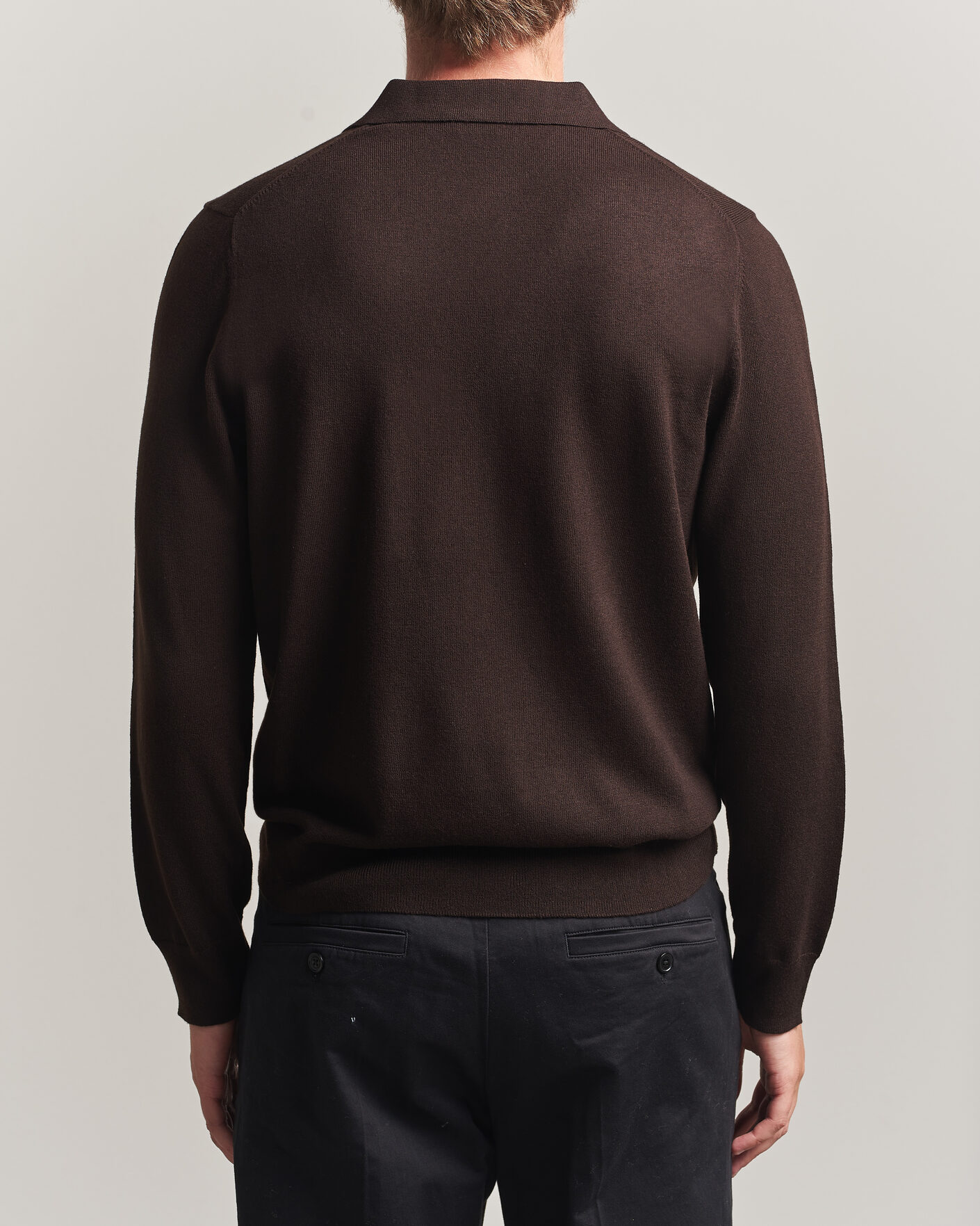 Herren | Pullover | Filippa K | Knitted Polo Shirt Dark Chocolate