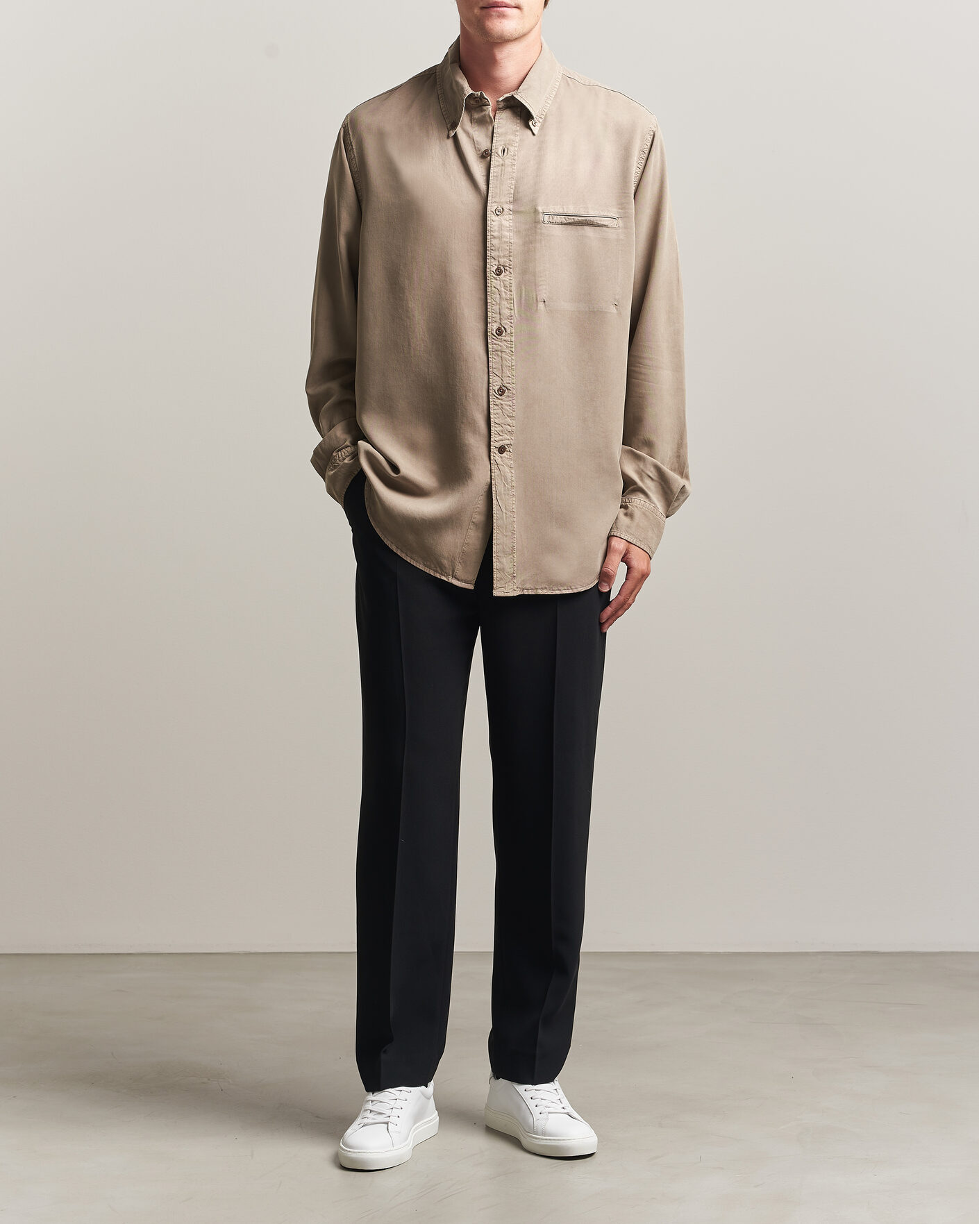 Herren | Hemden | Filippa K | Zack Lyocell Shirt Stone Taupe