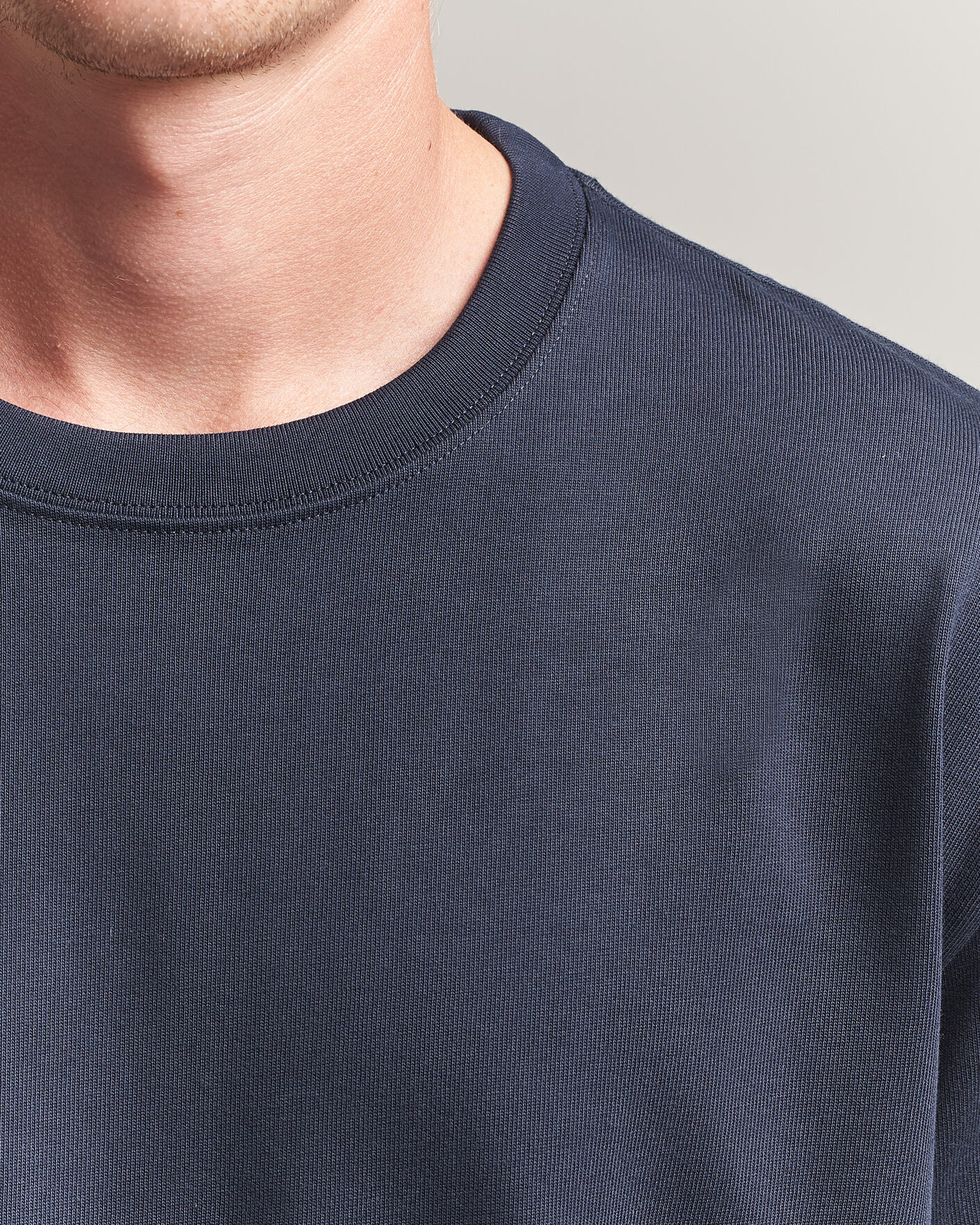 Herren | T-Shirts | Filippa K | Heavy Cotton Crew Neck T-Shirt Night Blue