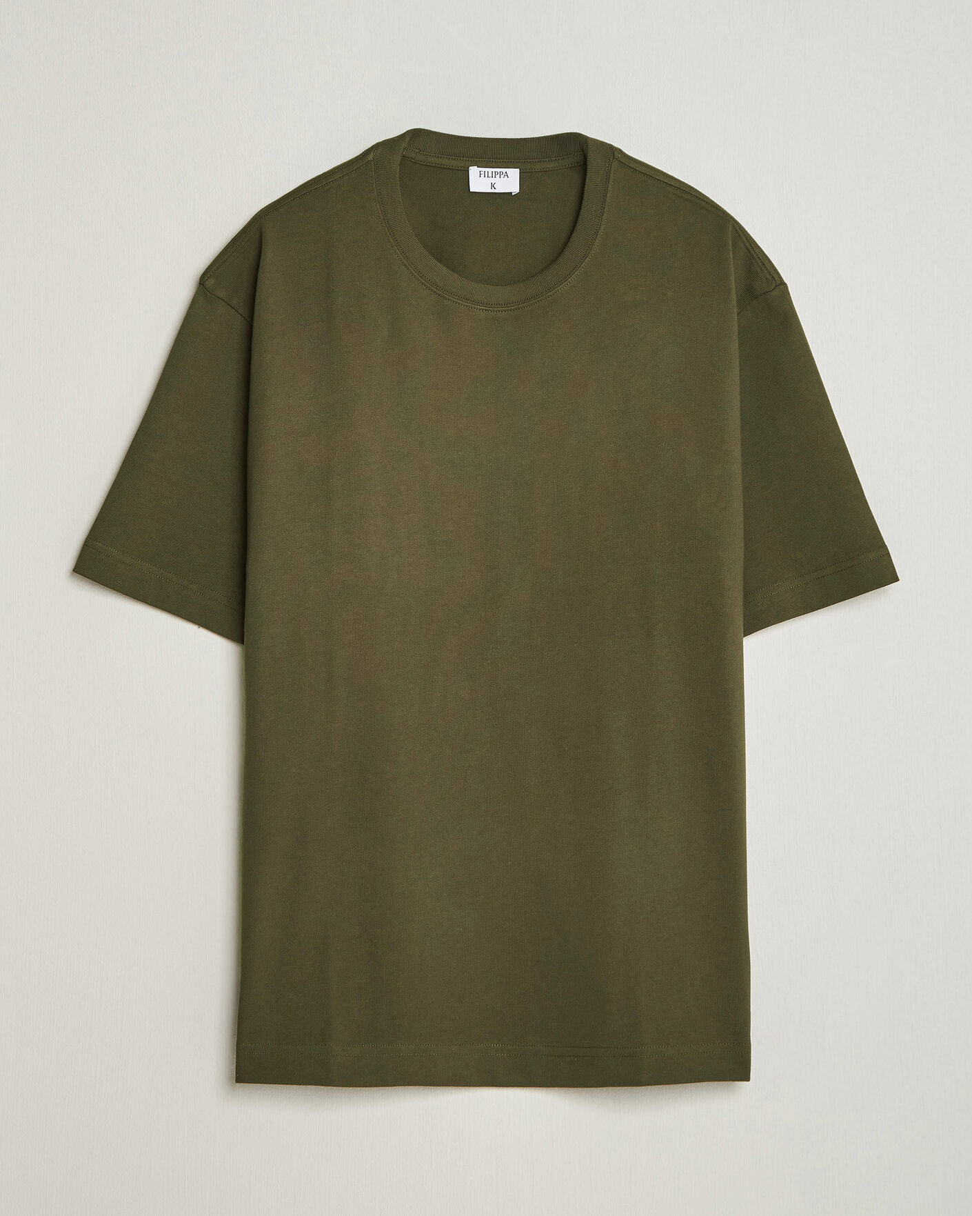 Herren | T-Shirts | Filippa K | Heavy Cotton Crew Neck T-Shirt Dark Moss Green