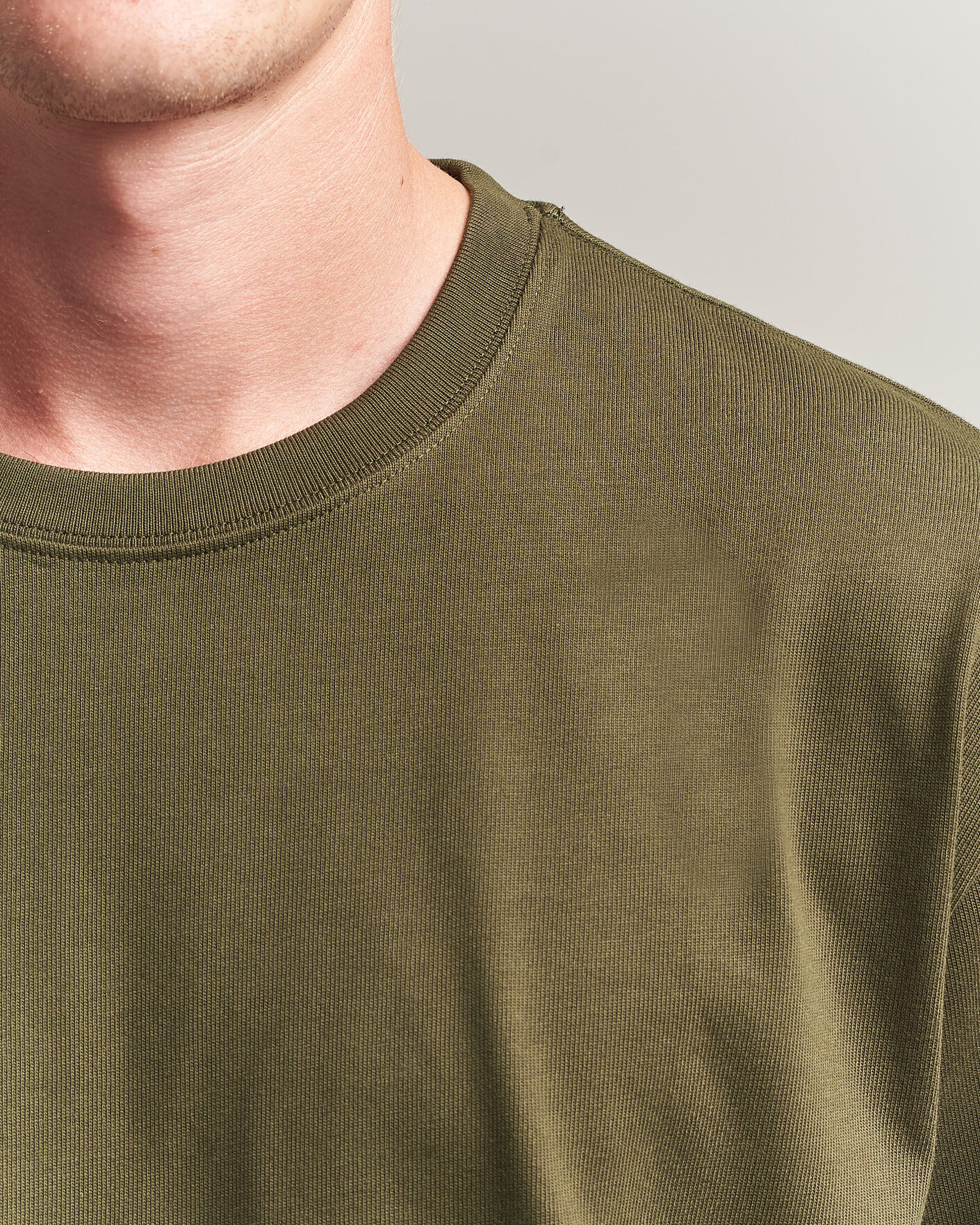 Herren | T-Shirts | Filippa K | Heavy Cotton Crew Neck T-Shirt Dark Moss Green