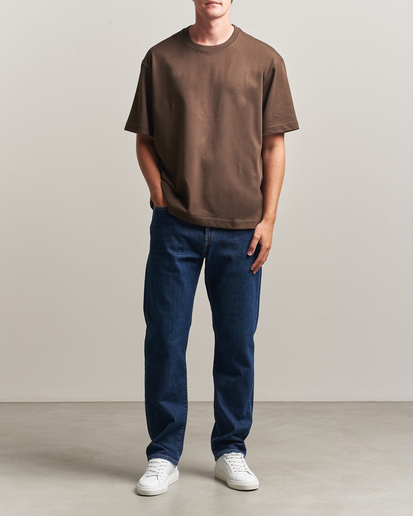 Herren | T-Shirts | Filippa K | Heavy Cotton Crew Neck T-Shirt Golden Brown