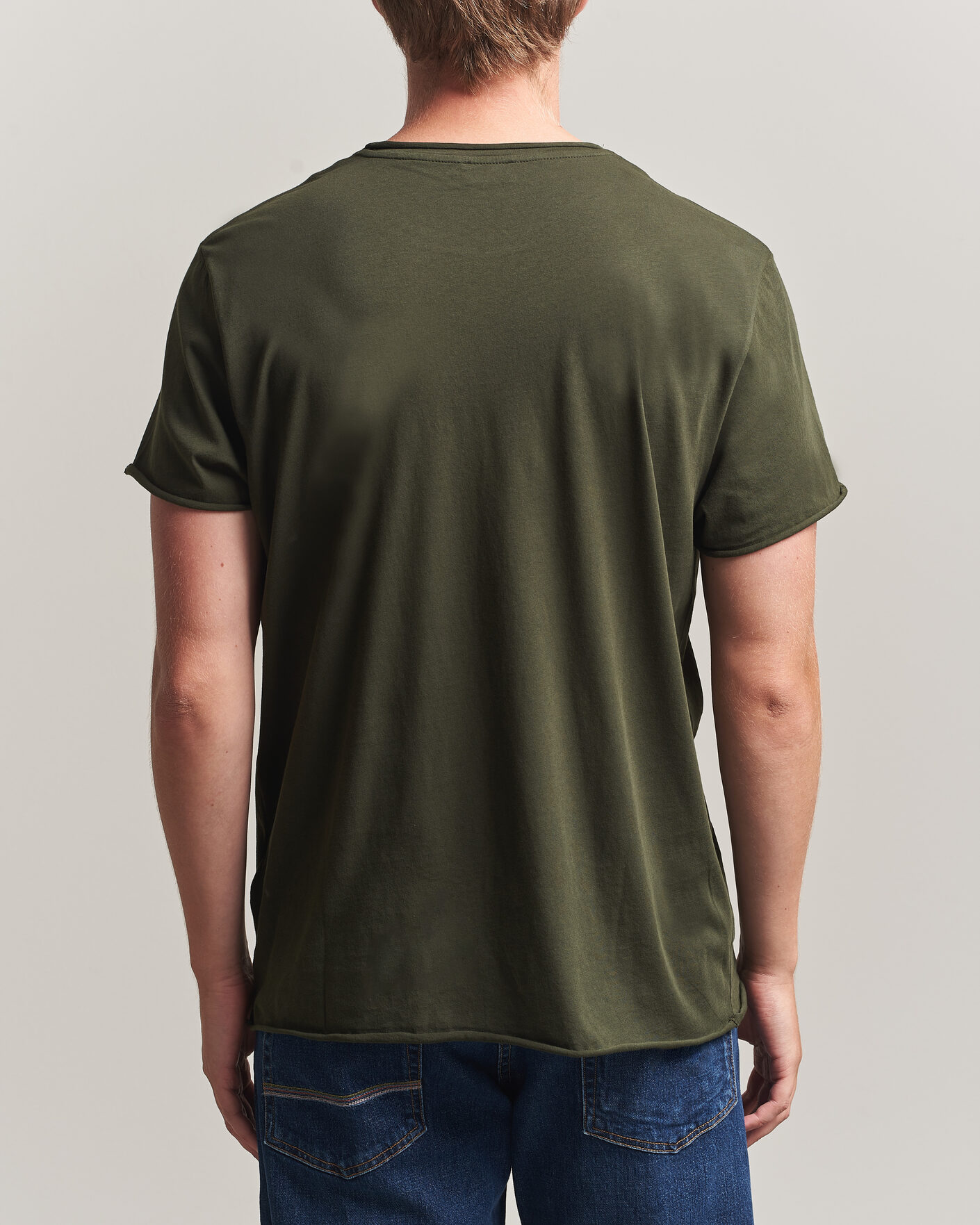 Herren | T-Shirts | Filippa K | Roll Neck Crew Neck T-Shirt Night Green