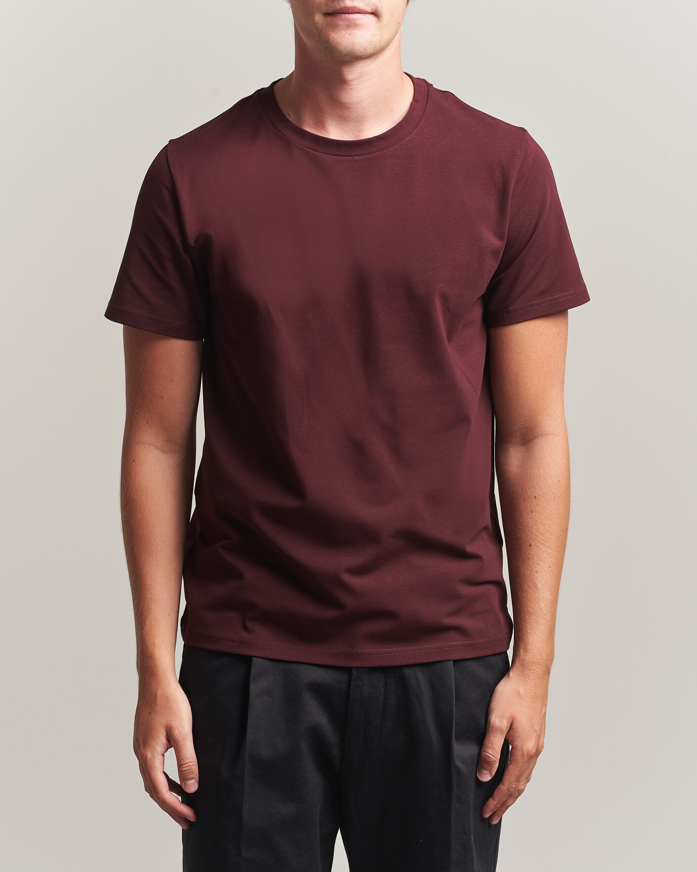 Herren | T-Shirts | Filippa K | Soft Lycra T-Shirt Dark Burgundy