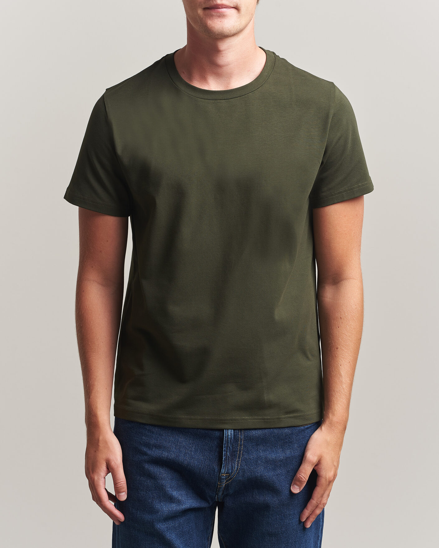 Herren | T-Shirts | Filippa K | Soft Lycra T-Shirt Night Green