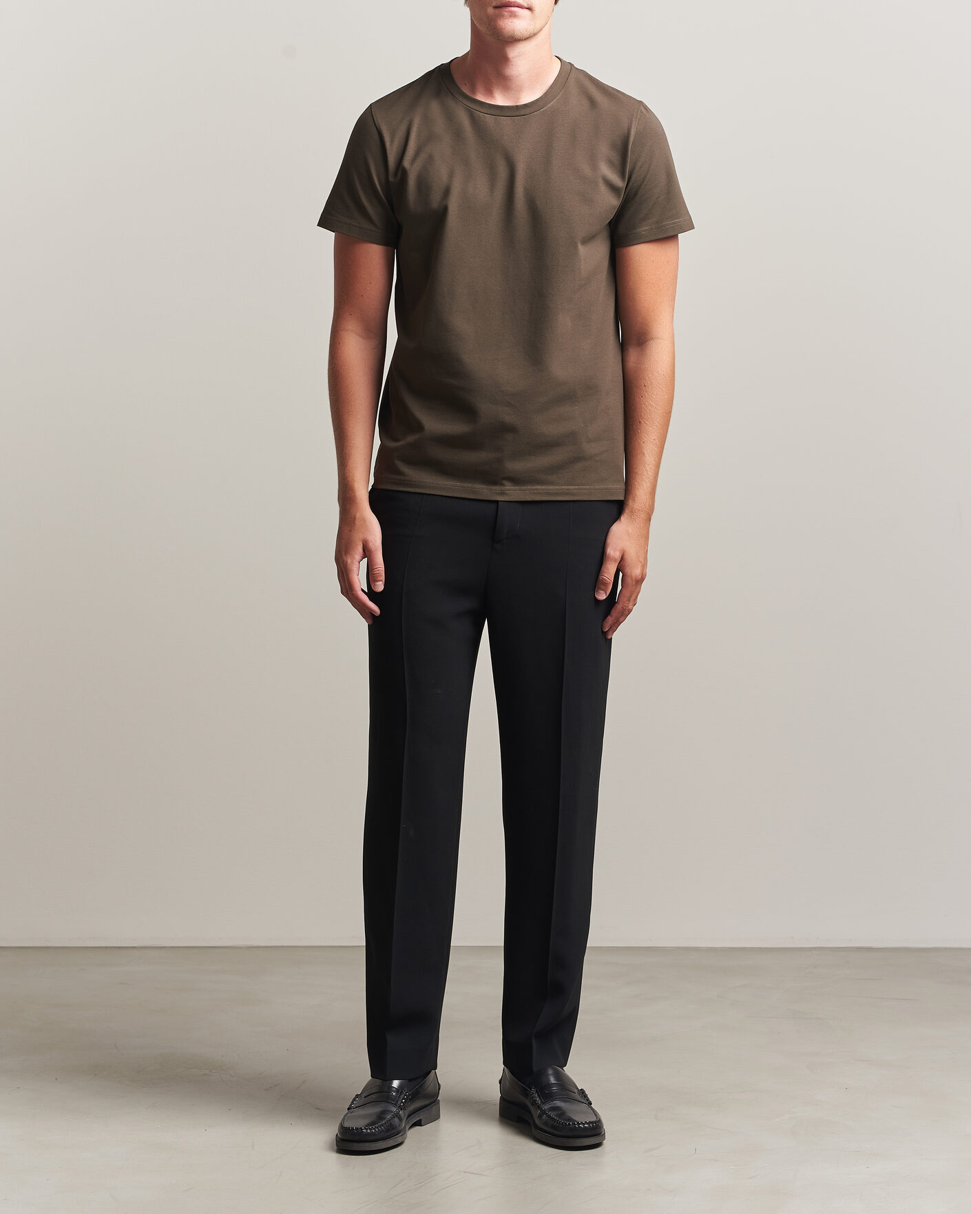 Herren | T-Shirts | Filippa K | Soft Lycra T-Shirt Ebony Brown