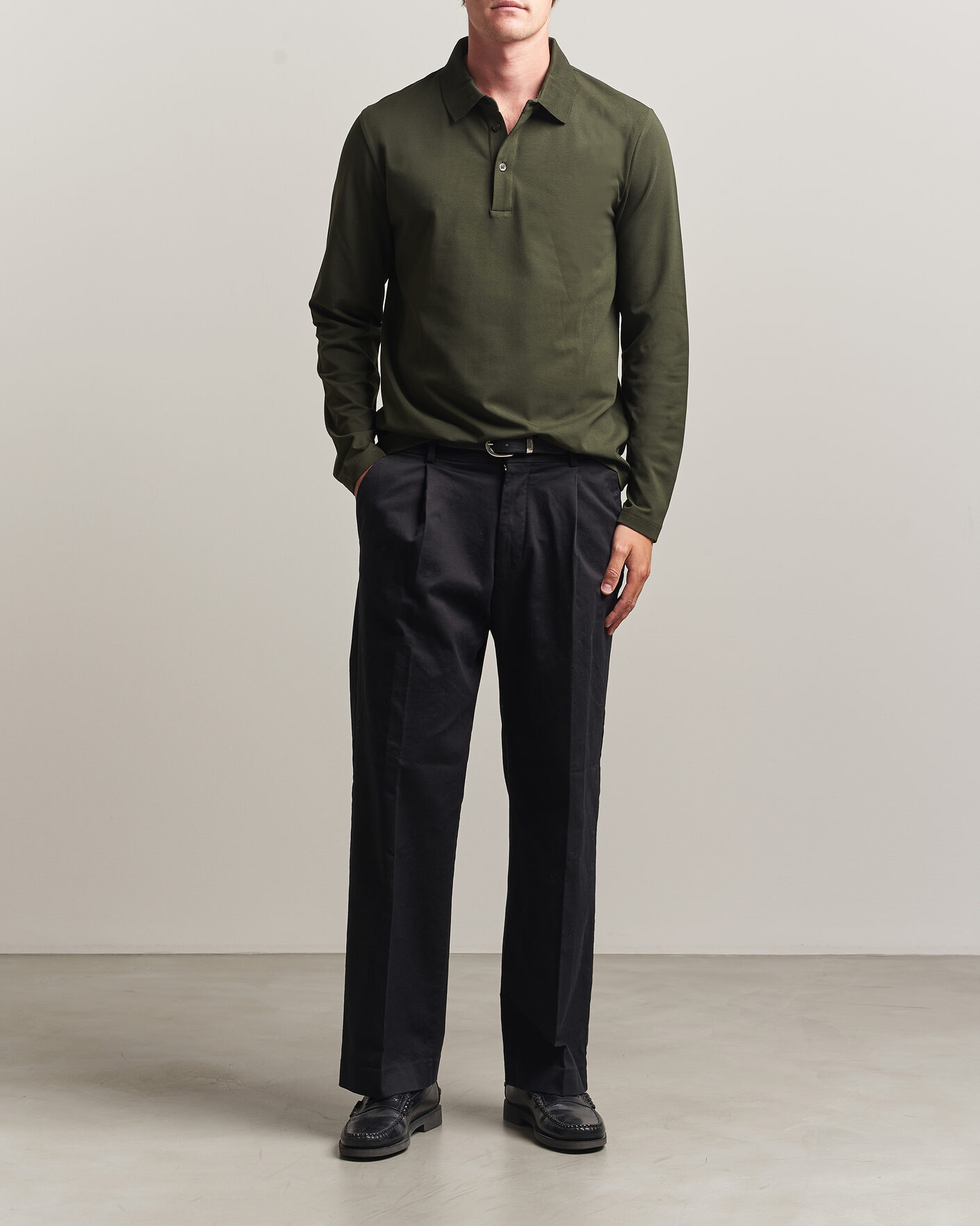 Herren | Poloshirts | Filippa K | Luke Lycra Polo Shirt Night Green