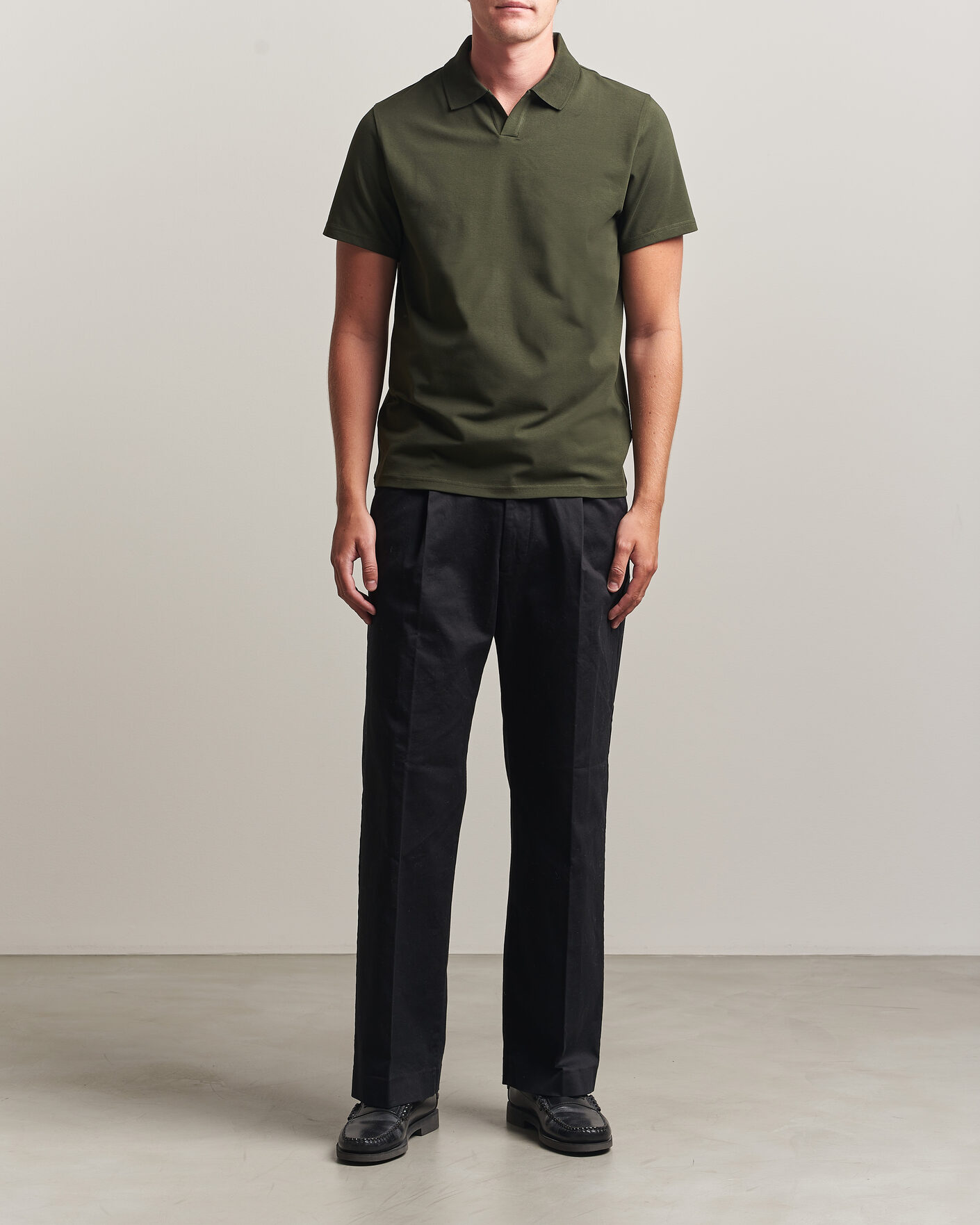 Herren | Poloshirts | Filippa K | Soft Lycra Polo T-Shirt Night Green