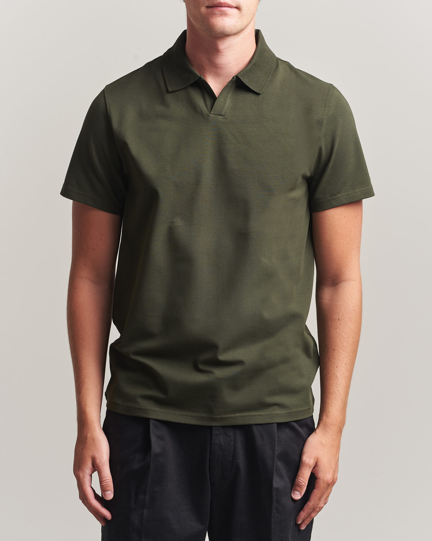 Herren | Poloshirts | Filippa K | Soft Lycra Polo T-Shirt Night Green