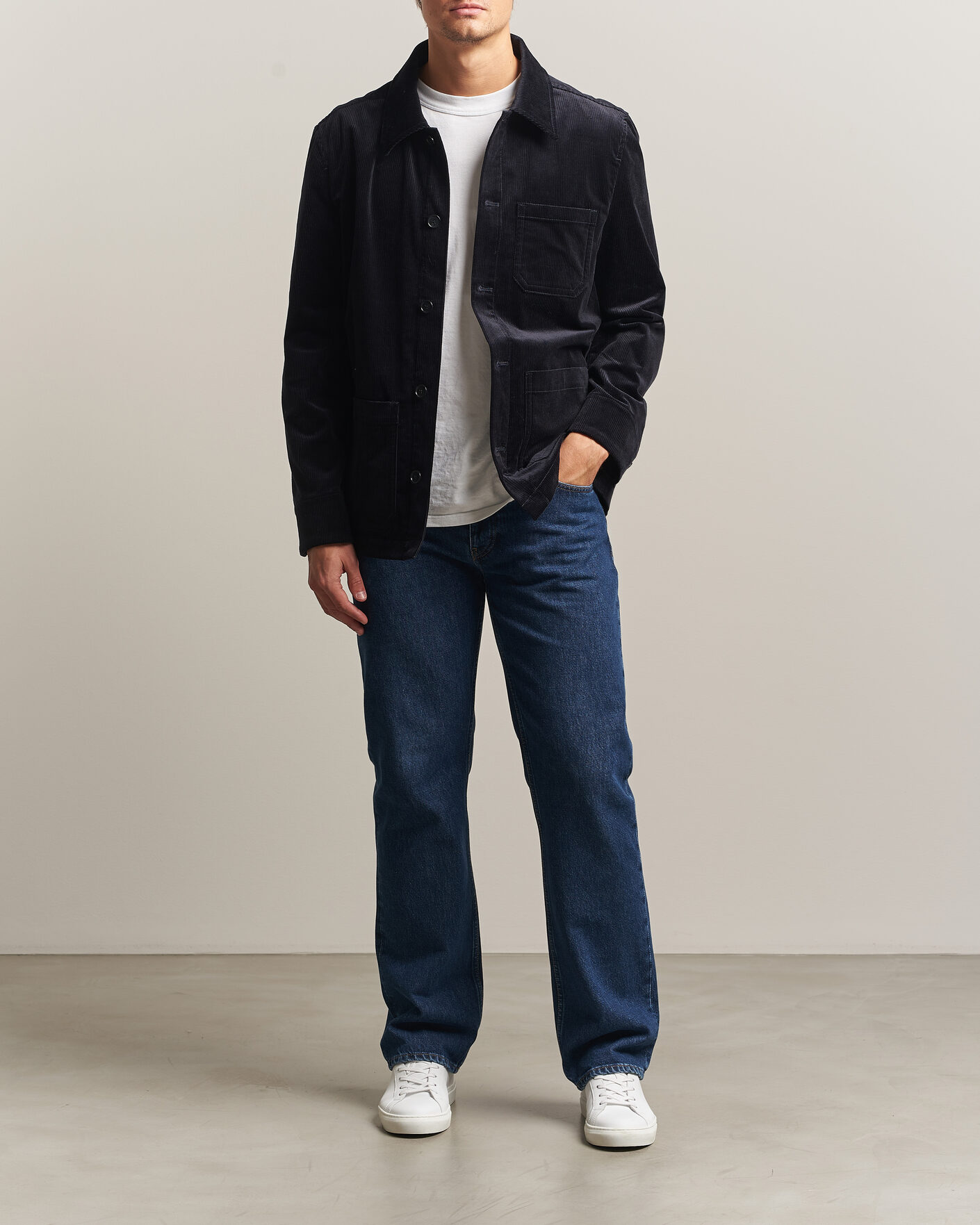 Herren | Hemden | Filippa K | Taylor Corduroy Overshirt Navy