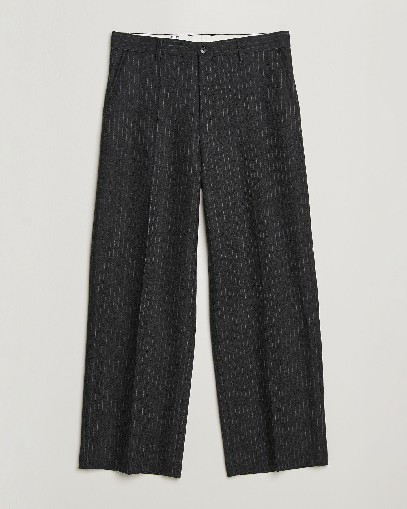 Herren | Hosen | Filippa K | Hector Wool Flannel Pinstriped Trousers Anthracite