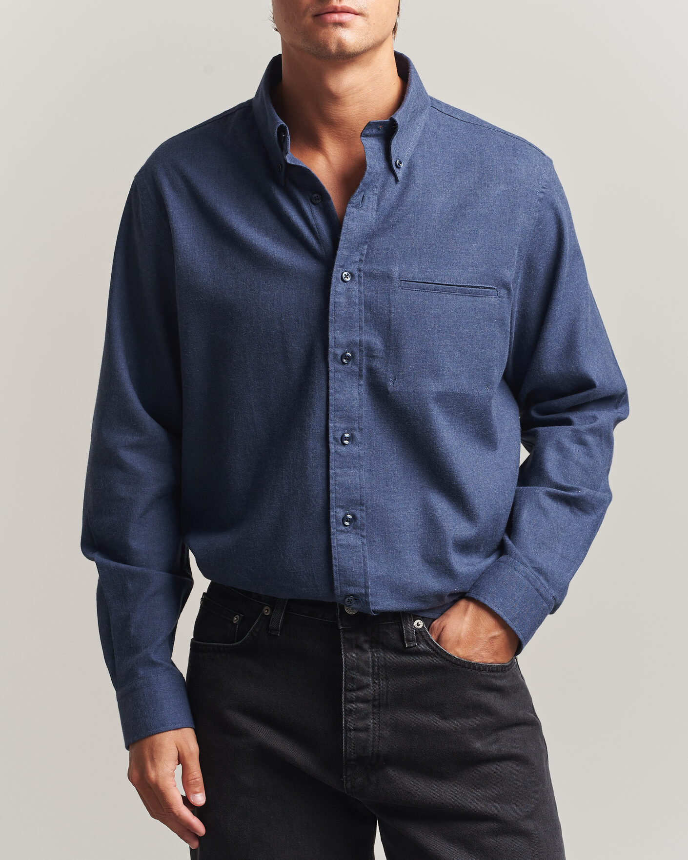 Herren | Hemden | Filippa K | Zack Flannel Shirt Navy